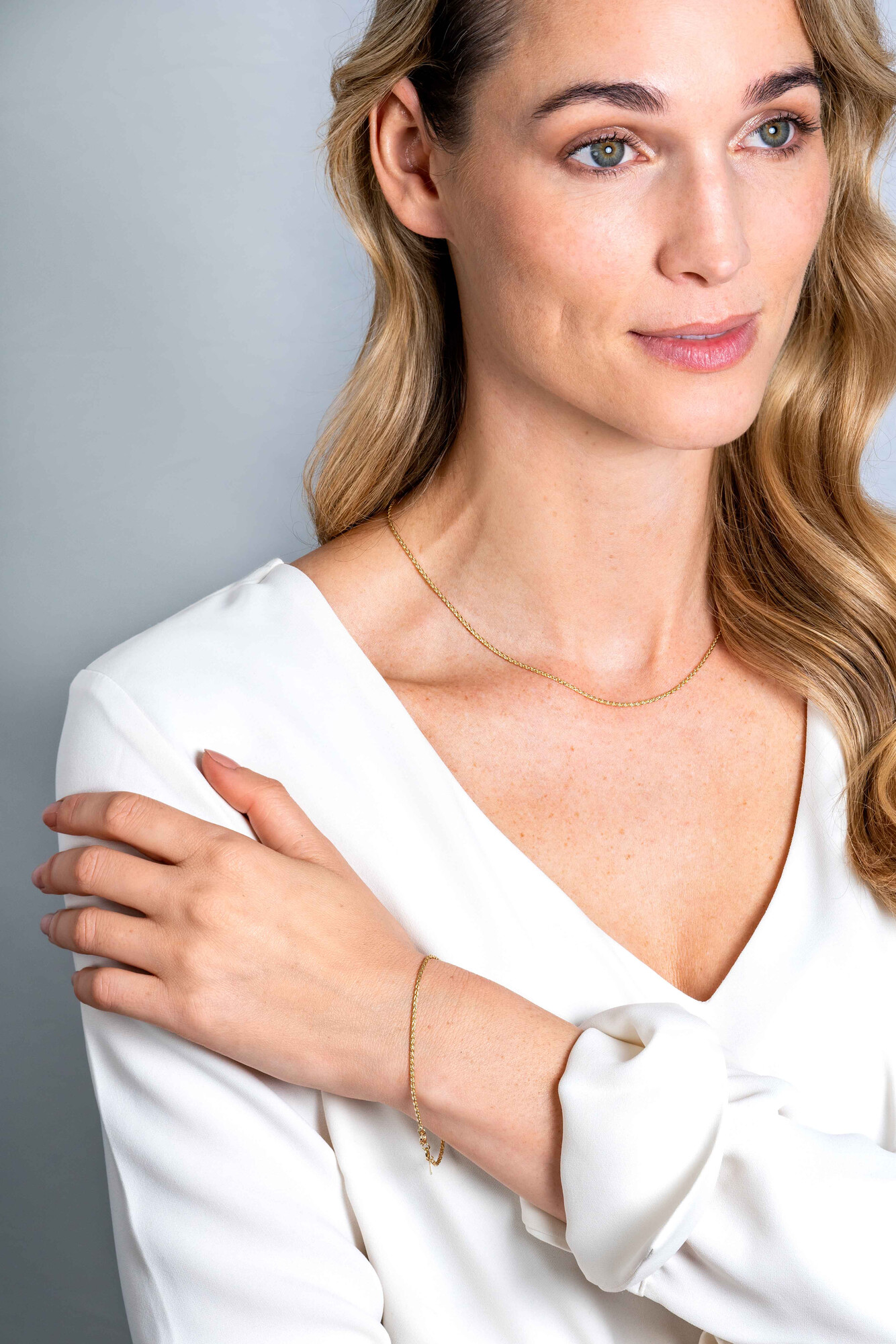 ZINZI GOLD armband palmier schakel 1.5mm 18.5cm