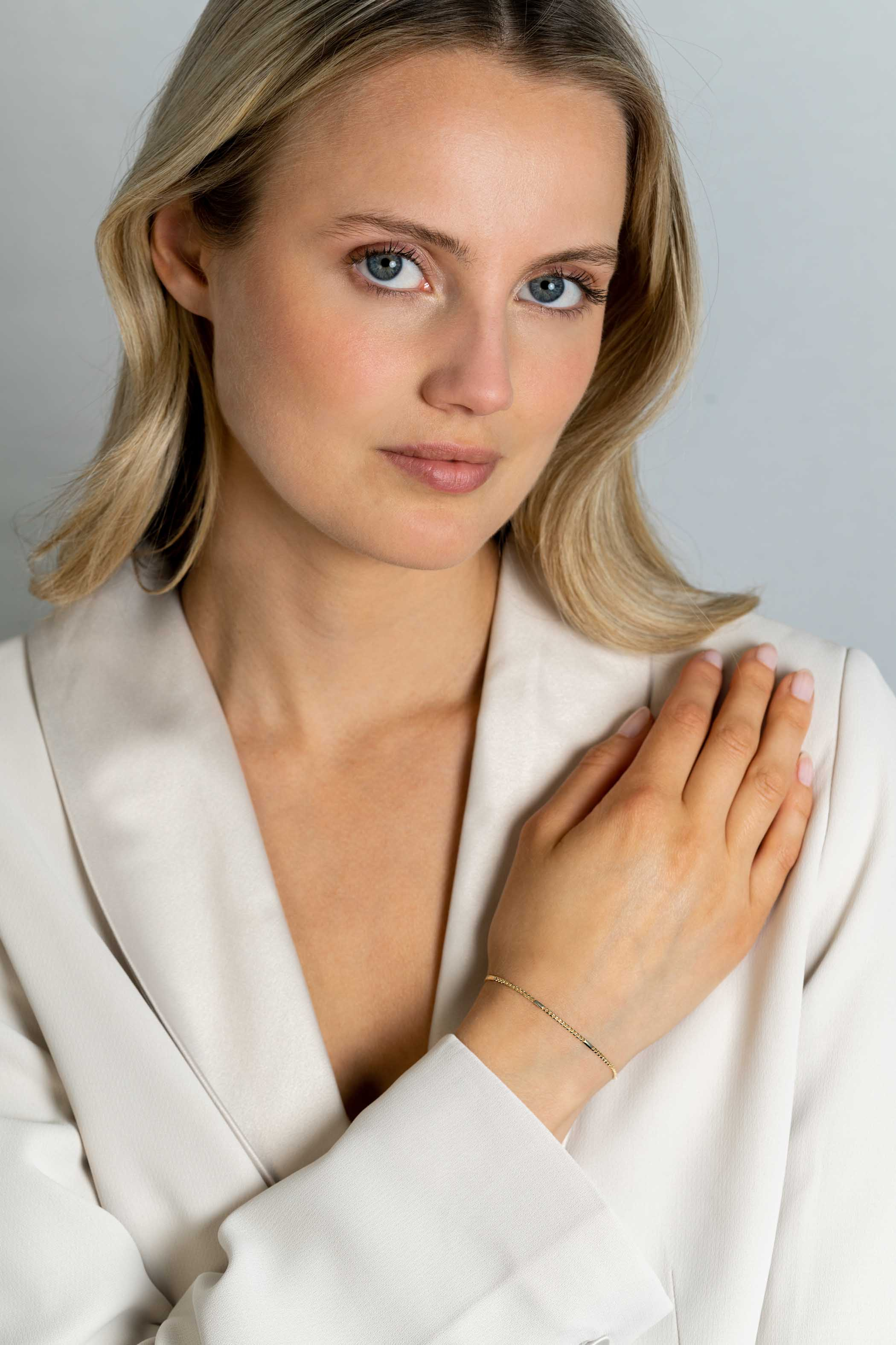 ZINZI GOLD armband gourmet met staafjes 17-19cm