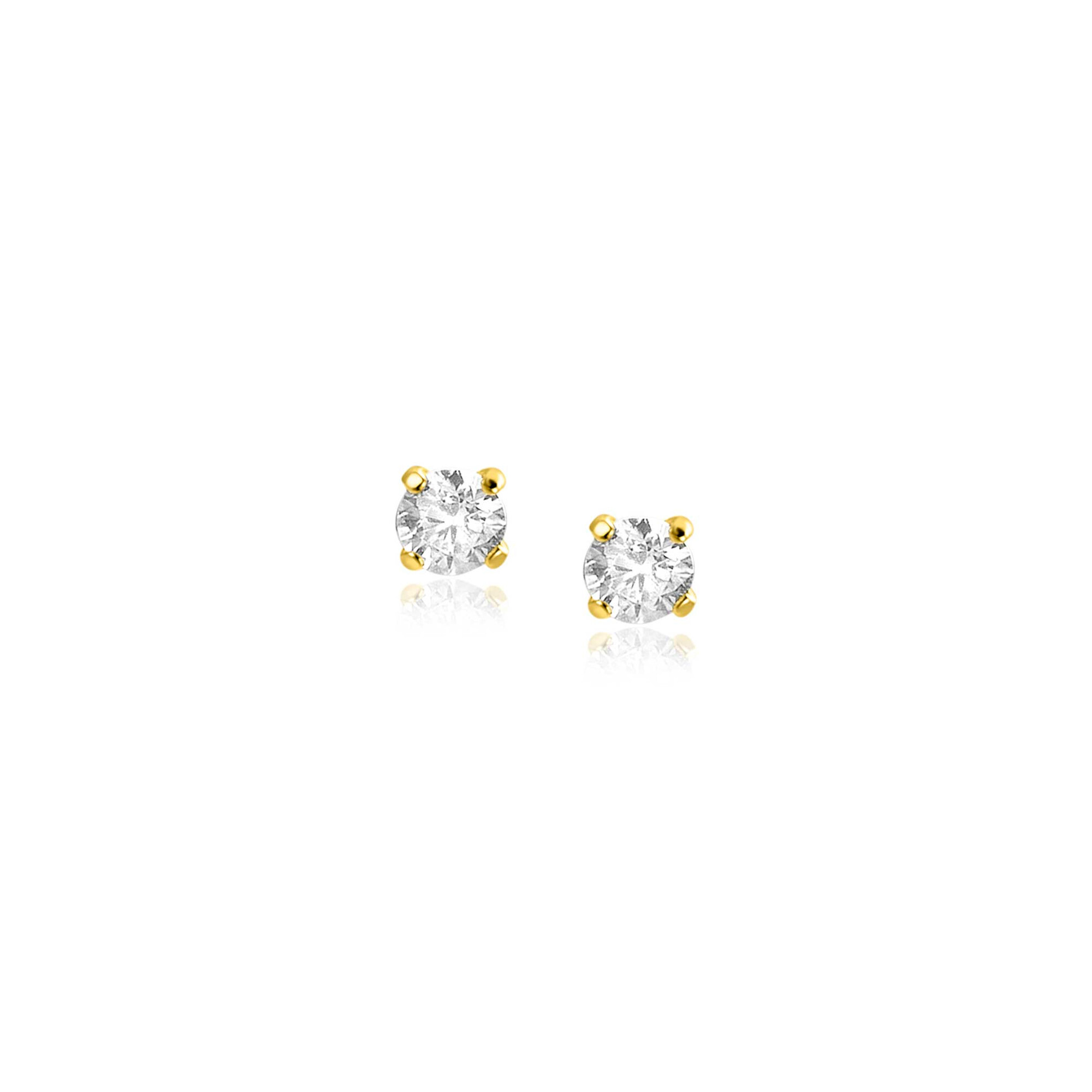 ZINZI GOLD oorknopjes vierpoot chaton zirc.3mm