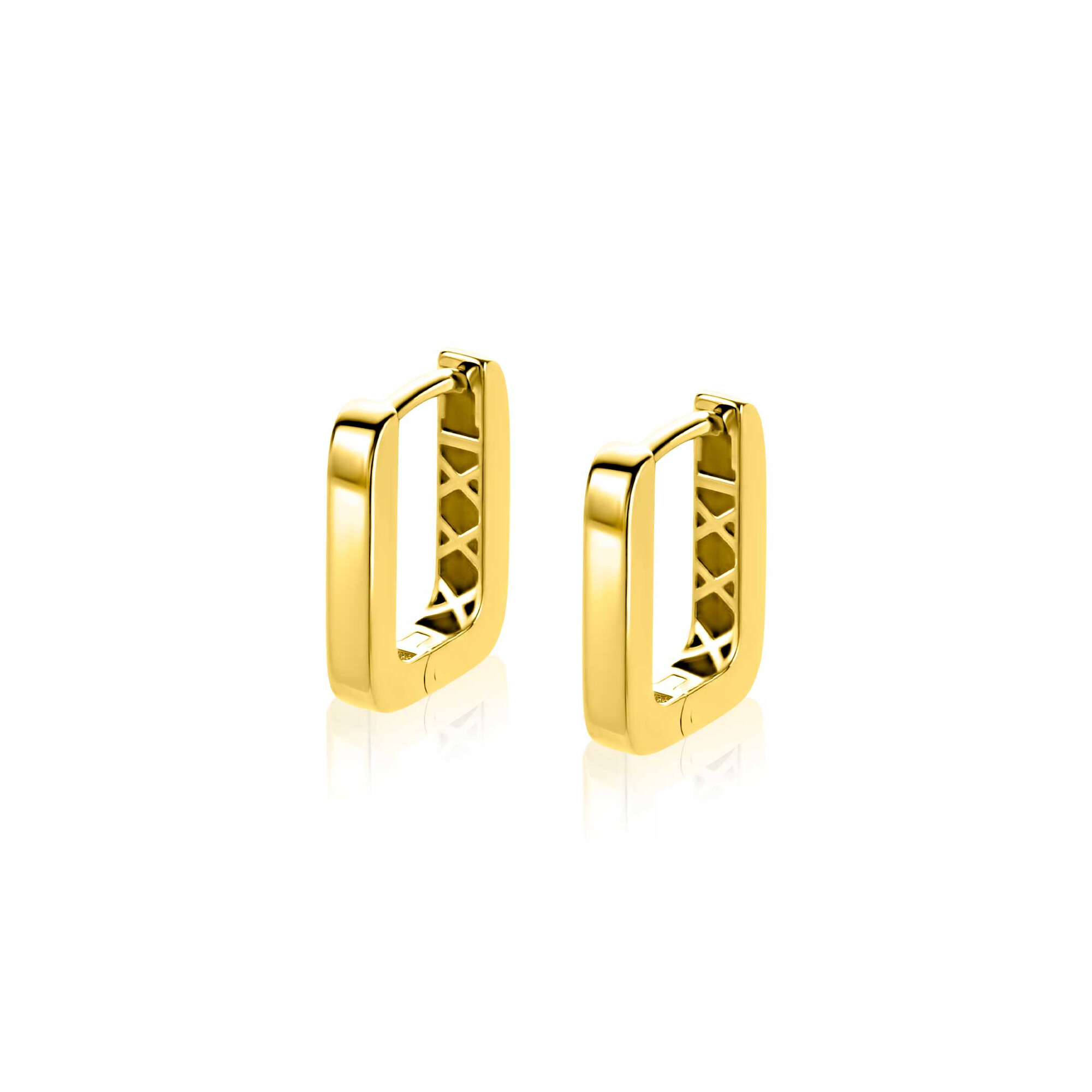 ZINZI GOLD klapcreolen rechthoek vk.buis 12.7x2.3