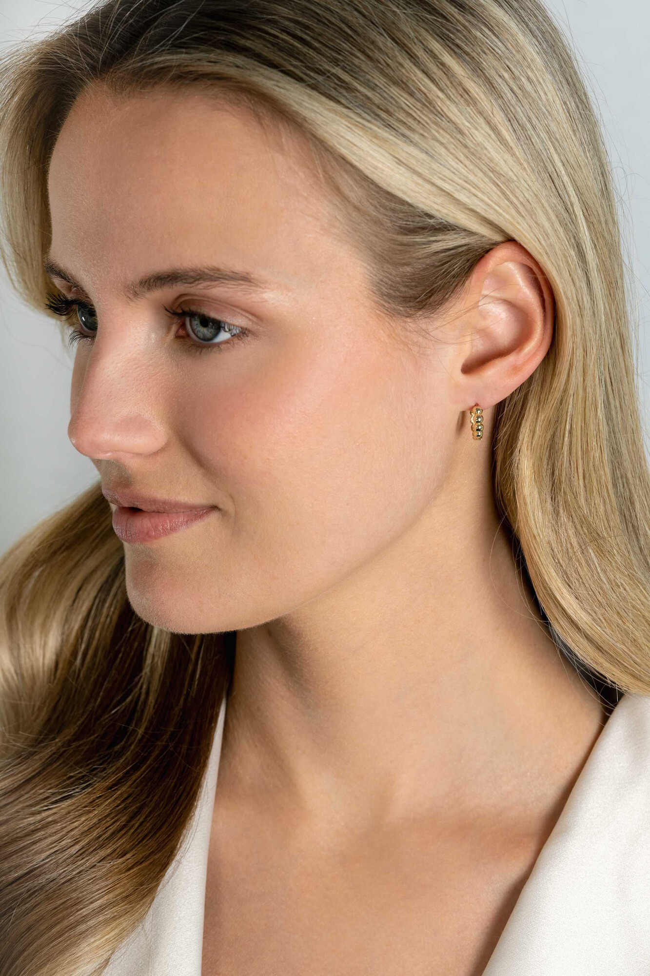 ZINZI GOLD klapcreolen bolletjes 13 x 3,3mm