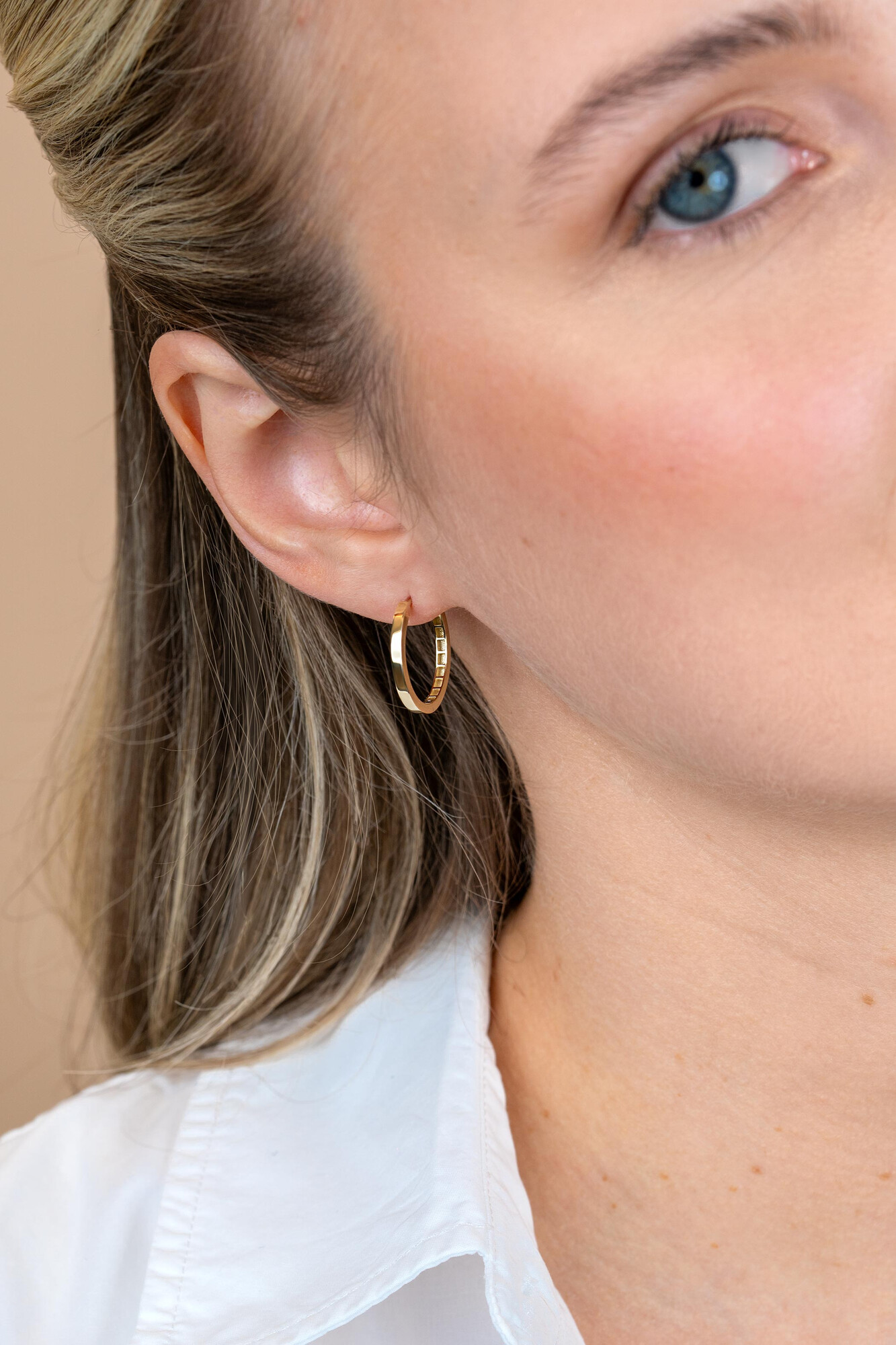 ZINZI GOLD klapcreolen glad 19x2mm