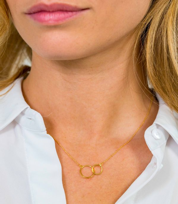 ZINZI Gold 14 Karat Goldkette offene Kreise ineinander 42cm ZGC115