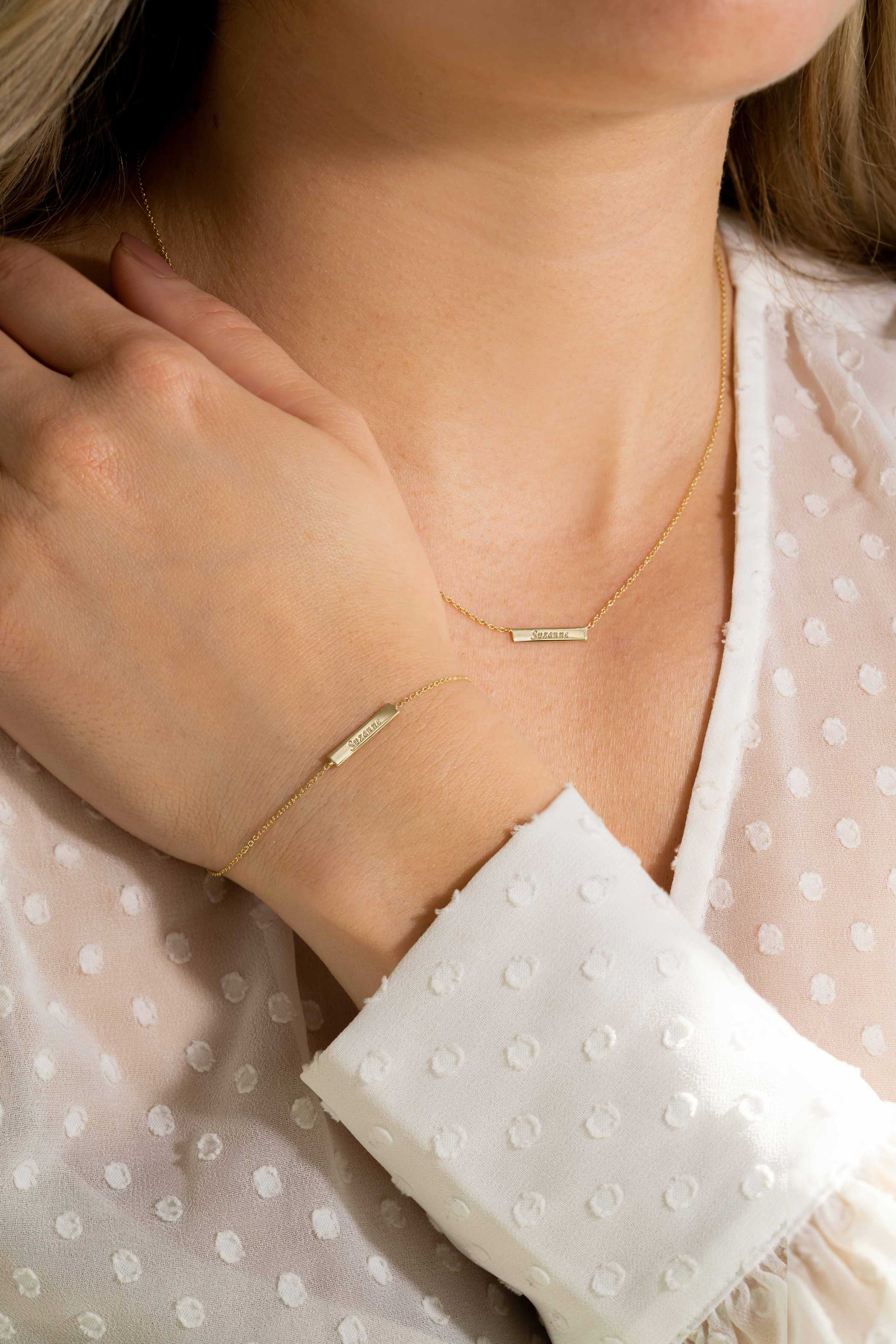 ZINZI 14 Karat Gold Armband Plättchen glatt ZGA176