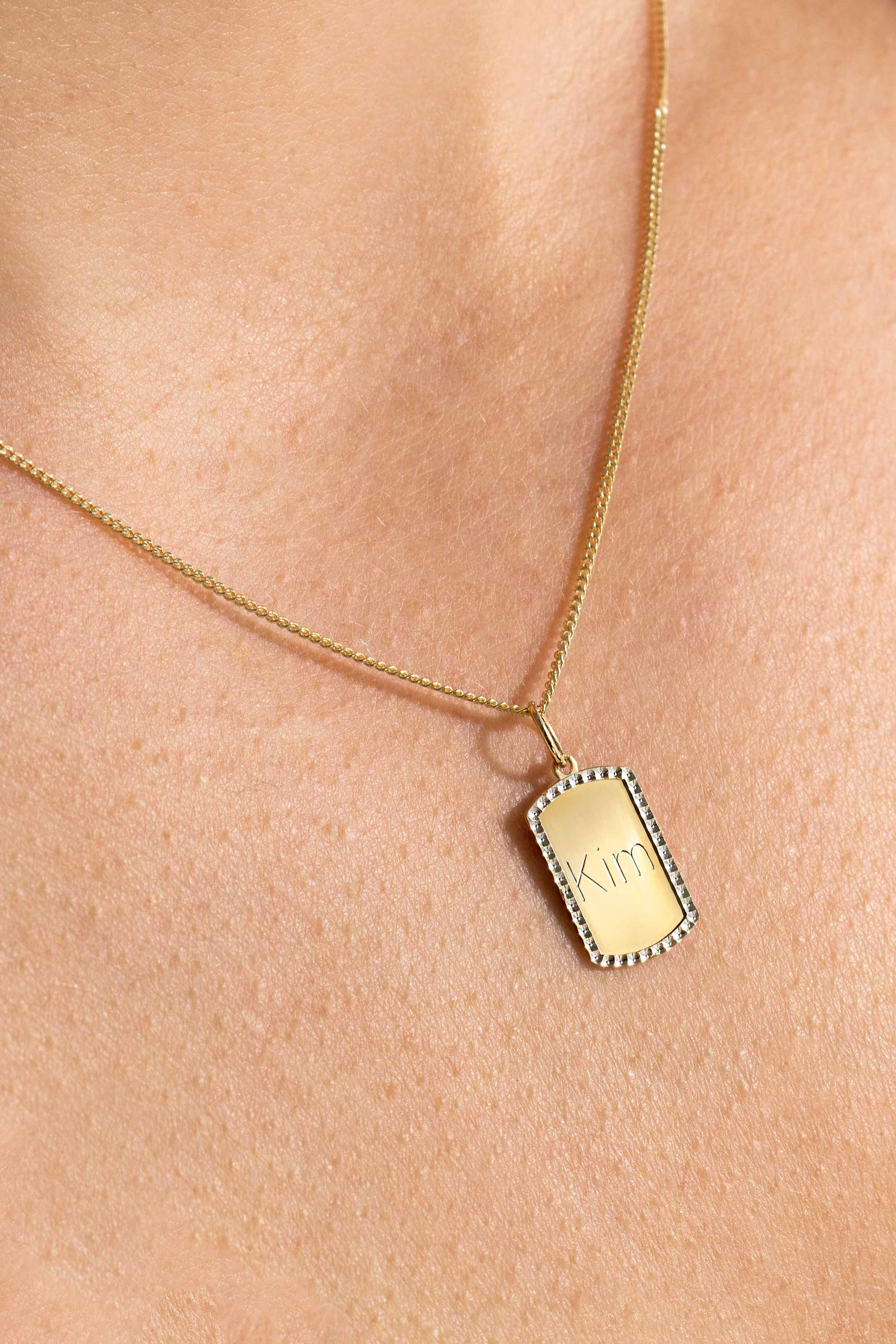 ZINZI GOLD hanger rechthoek gediam. randje 14mm