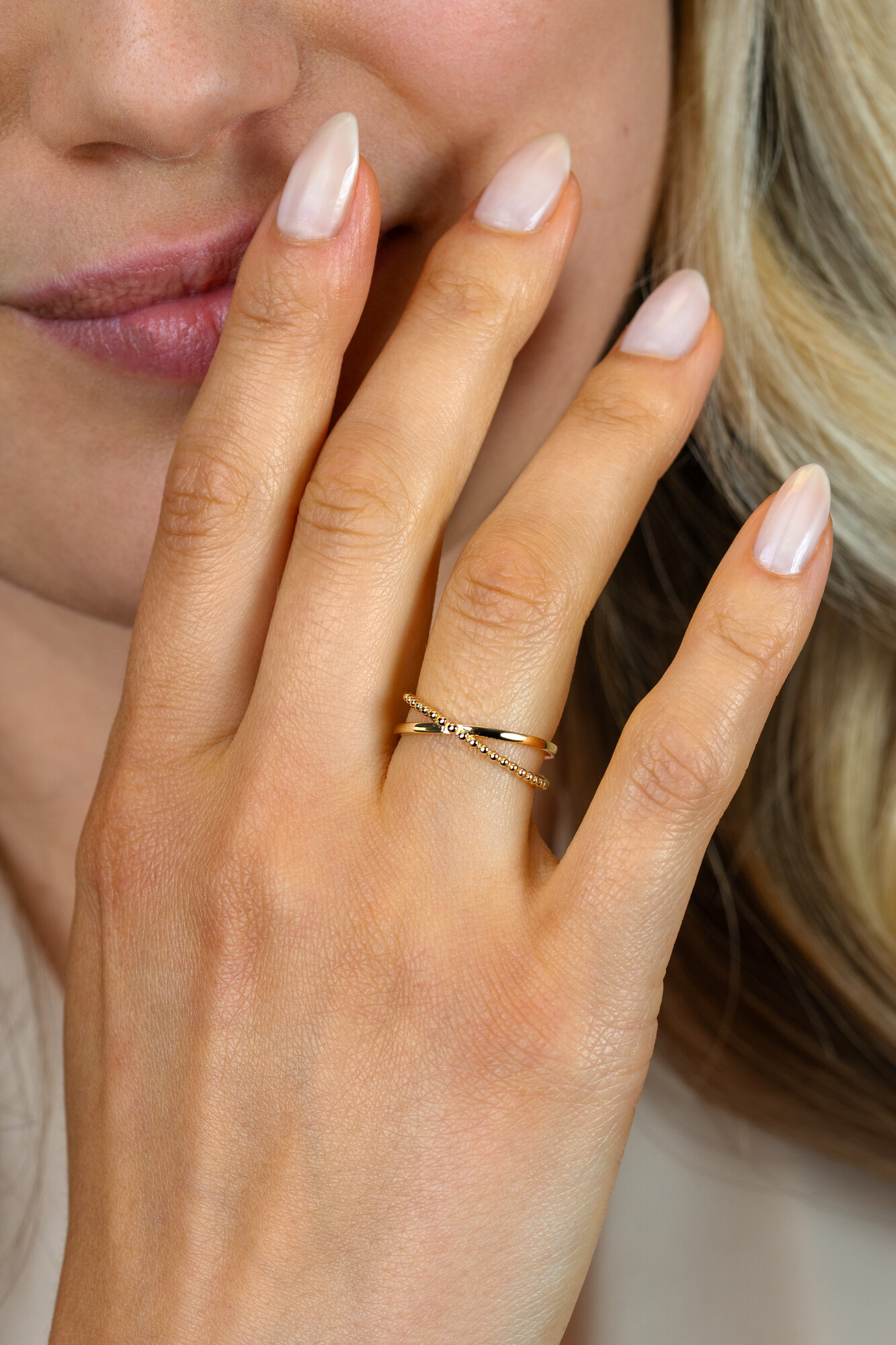 ZINZI GOLD ring crossover glad/bol maat 58