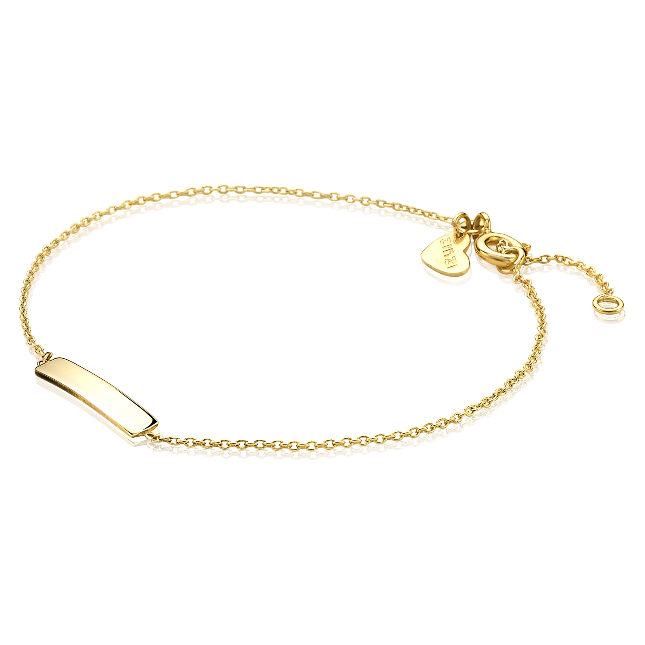 ZINZI 14 Karat Gold Armband Plättchen glatt ZGA176