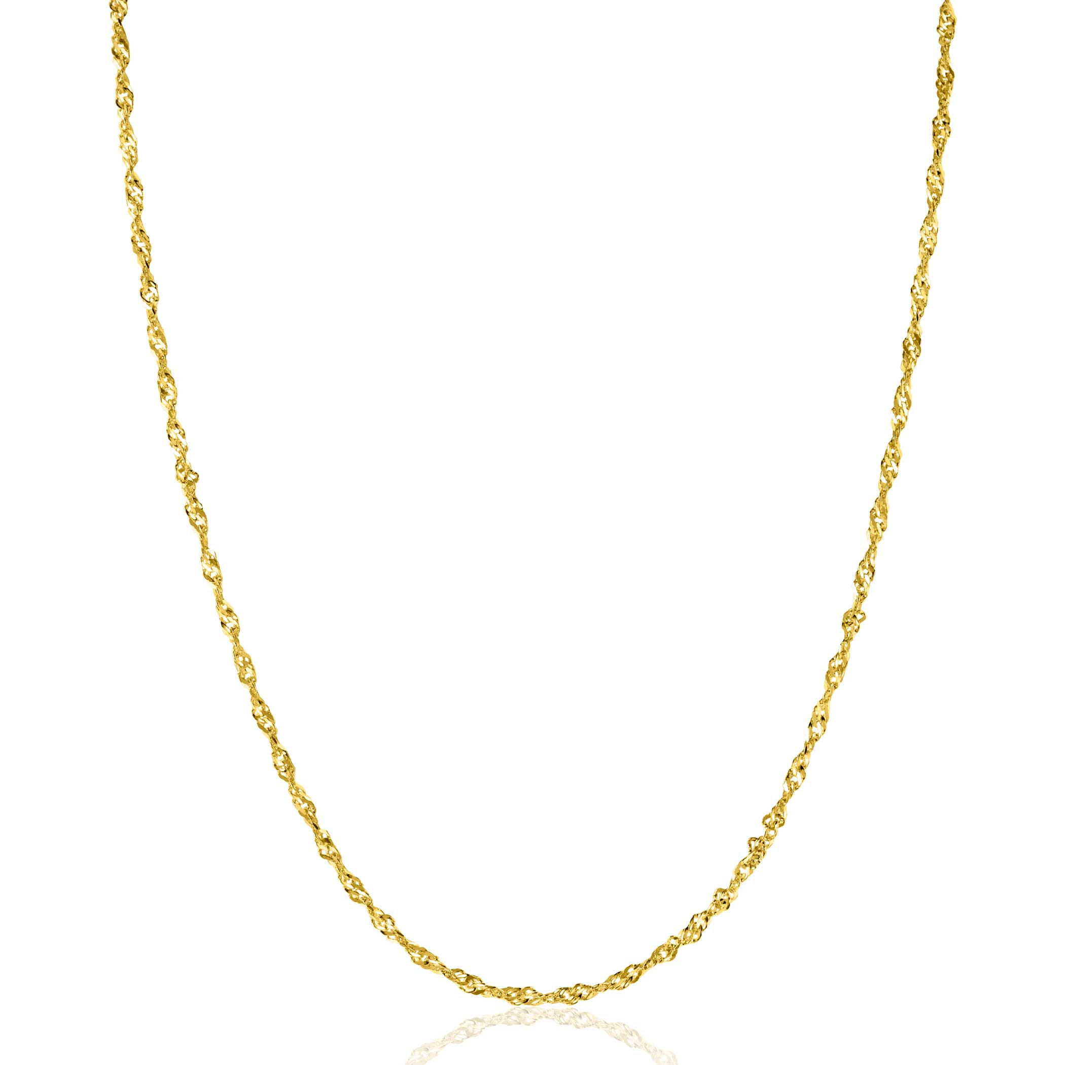 ZINZI Gold 14 Karat massiv goldene Singapore-Kette, 1,8mm breit, 41-43cm ZGC501
