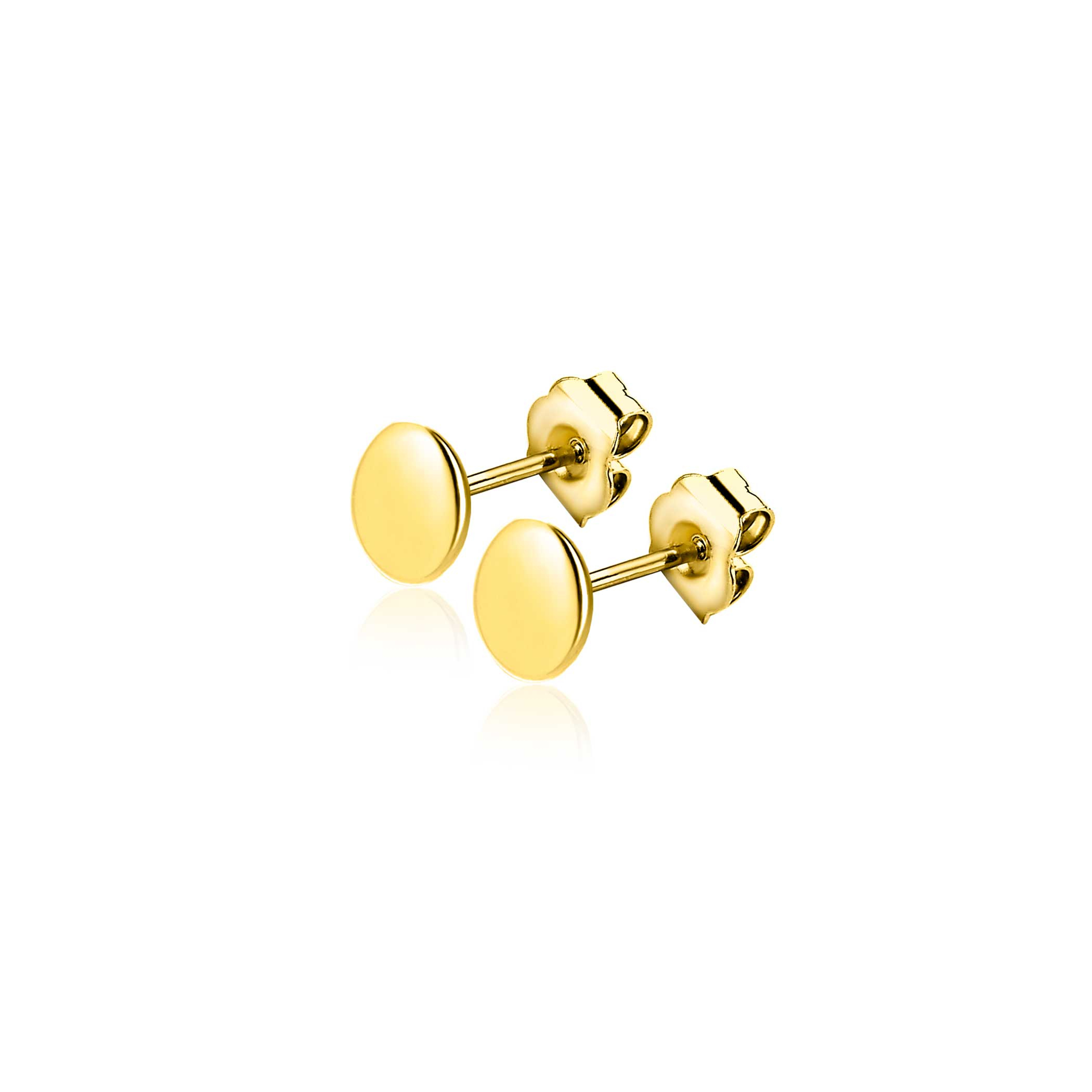 
5mm ZINZI Gold 14-karätige Goldohrstecker, glatt und rund. ZGO503