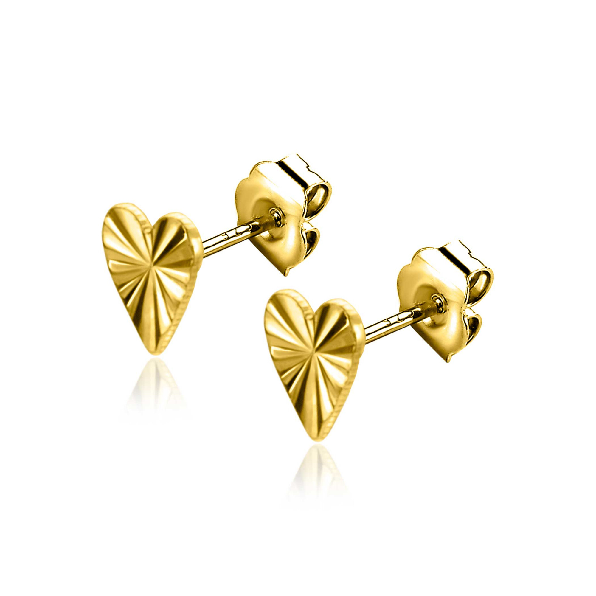ZINZI GOLD oorknopjes hart gediamanteerd 5.5mm
