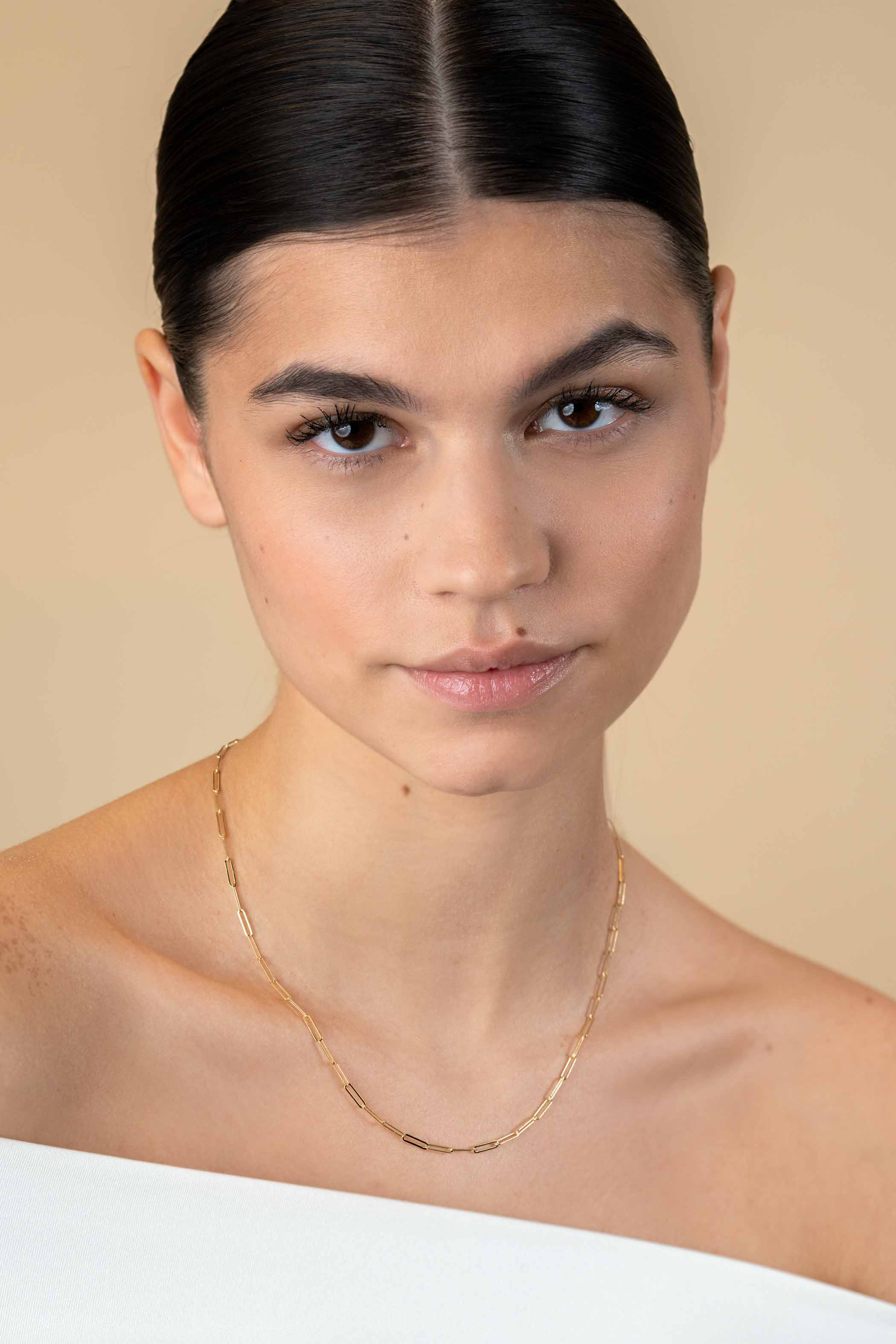 ZINZI Gold 14 Karat Gold Halsketten 45cm mit Paperclip Gliedern 1,6mm breit ZGC298