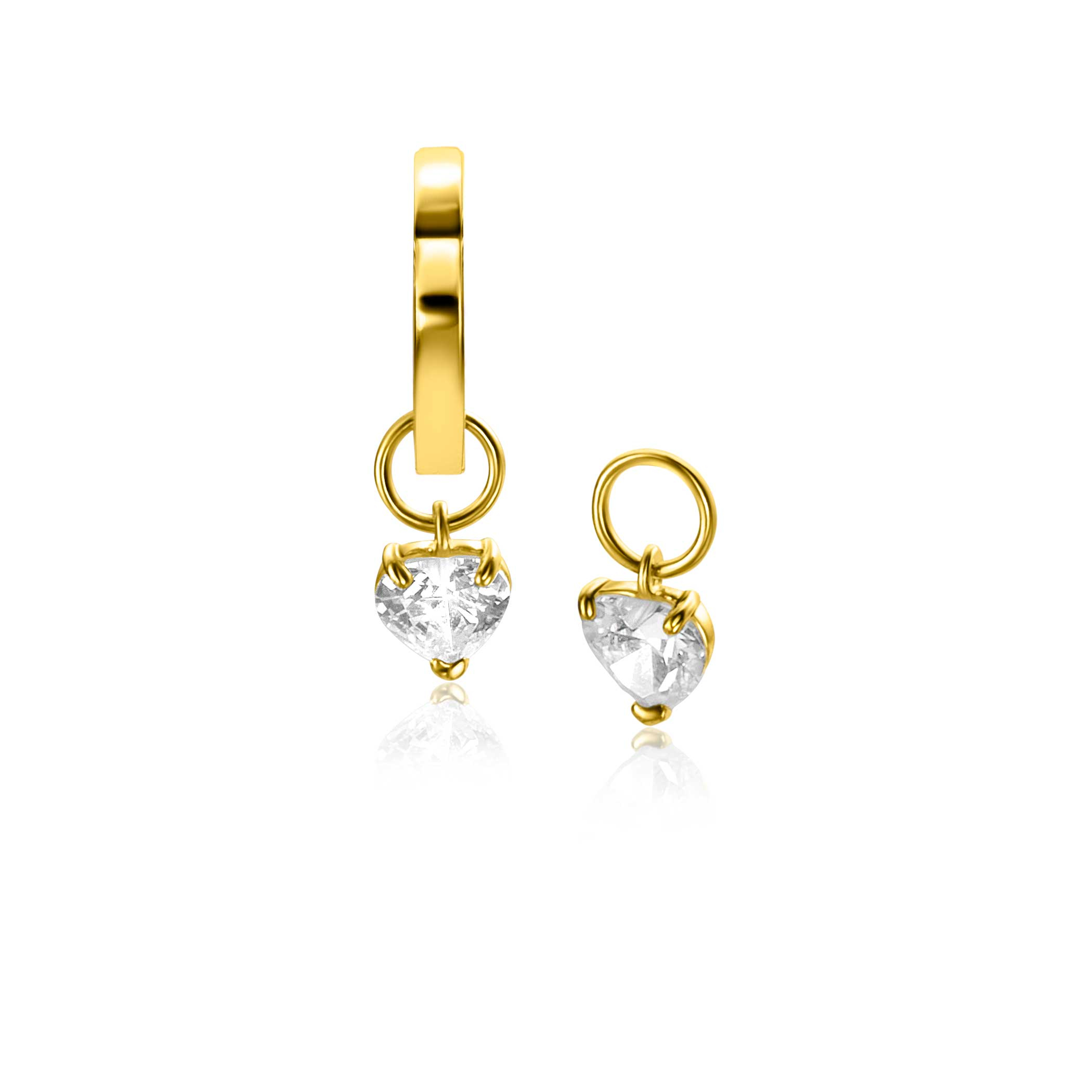 ZINZI GOLD oorbedels hartvorm zirconia 5mm
