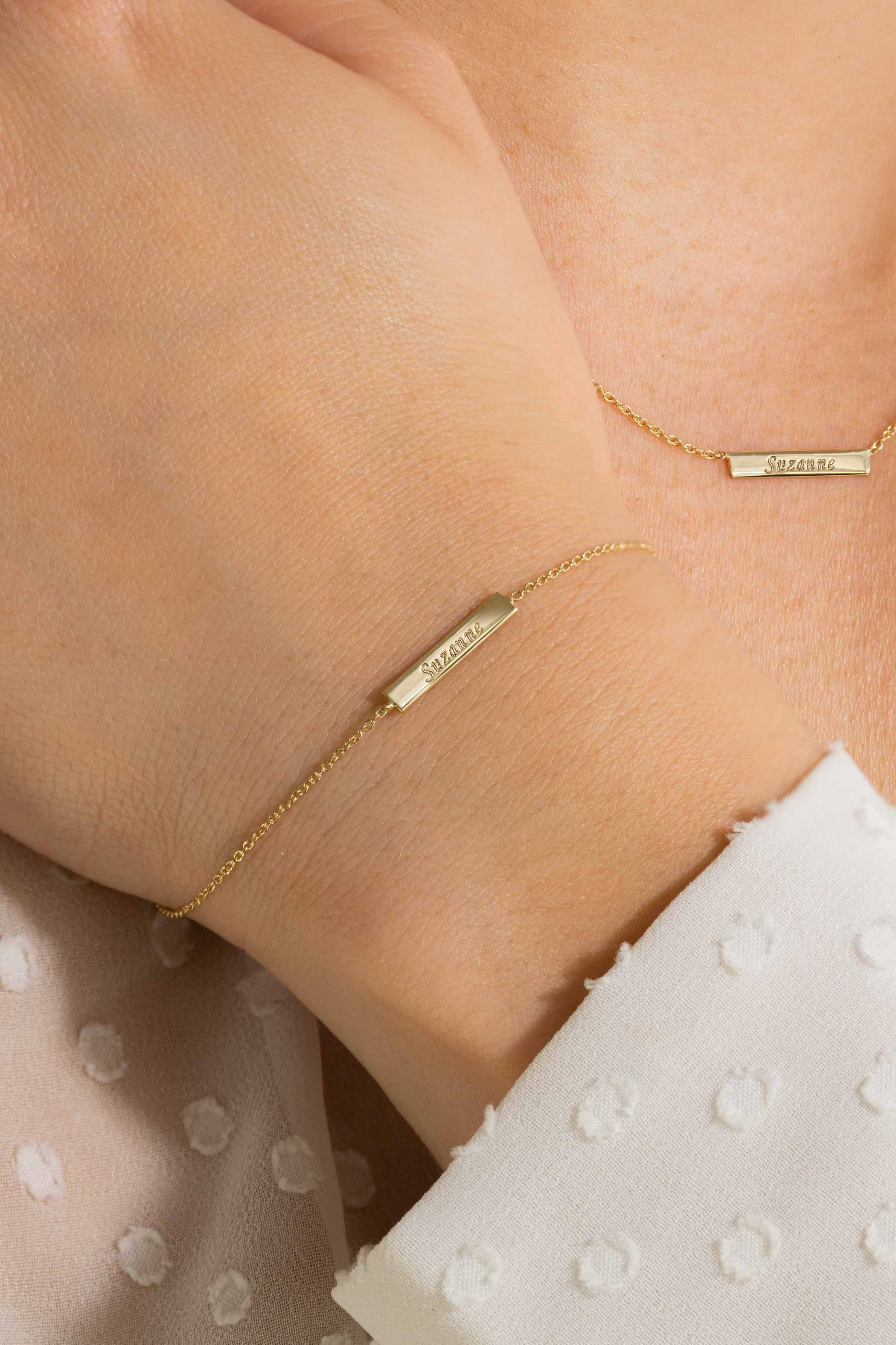 ZINZI 14 Karat Gold Armband Plättchen glatt ZGA176