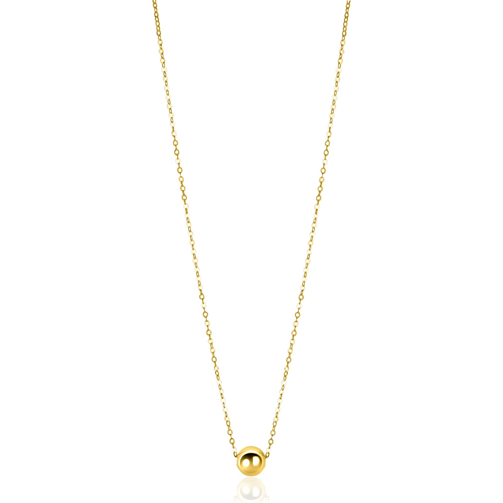 ZINZI Gold 14 Karat goldene Gliederkette mit elegantem glattem Kugel von 6mm, 42-45cm ZGC505
