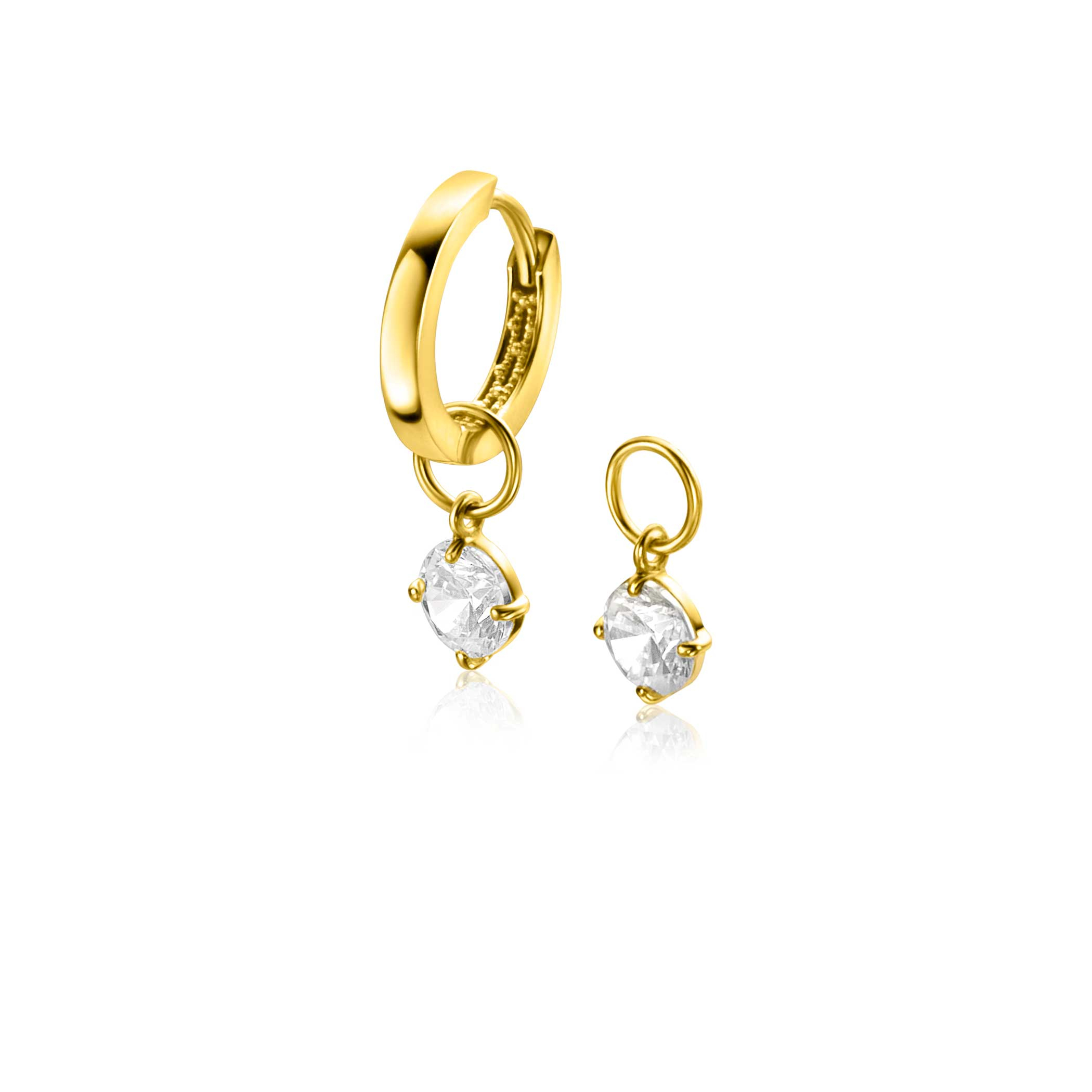 ZINZI GOLD oorbedels zirconia vierpoot chaton 5mm