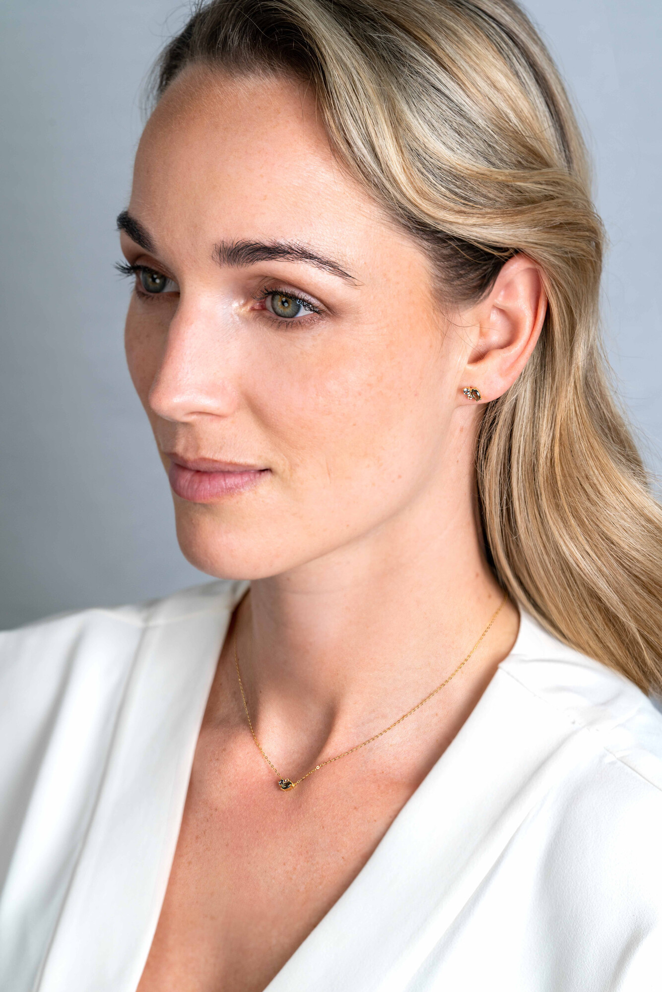 ZINZI GOLD oorstekers fant.groen/blauw/champ.zirc