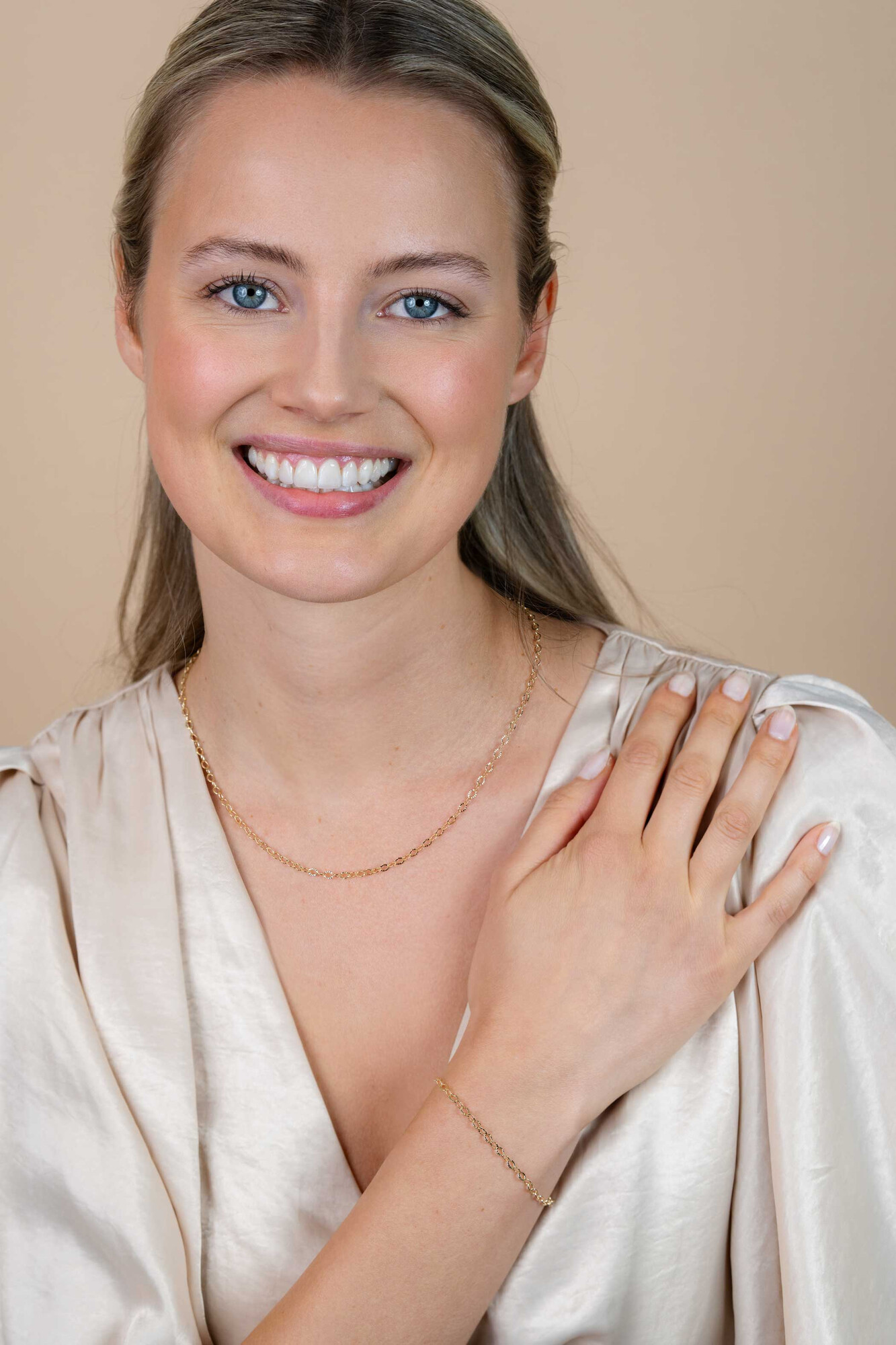 ZINZI GOLD armband ronde schakels gediamanteerd