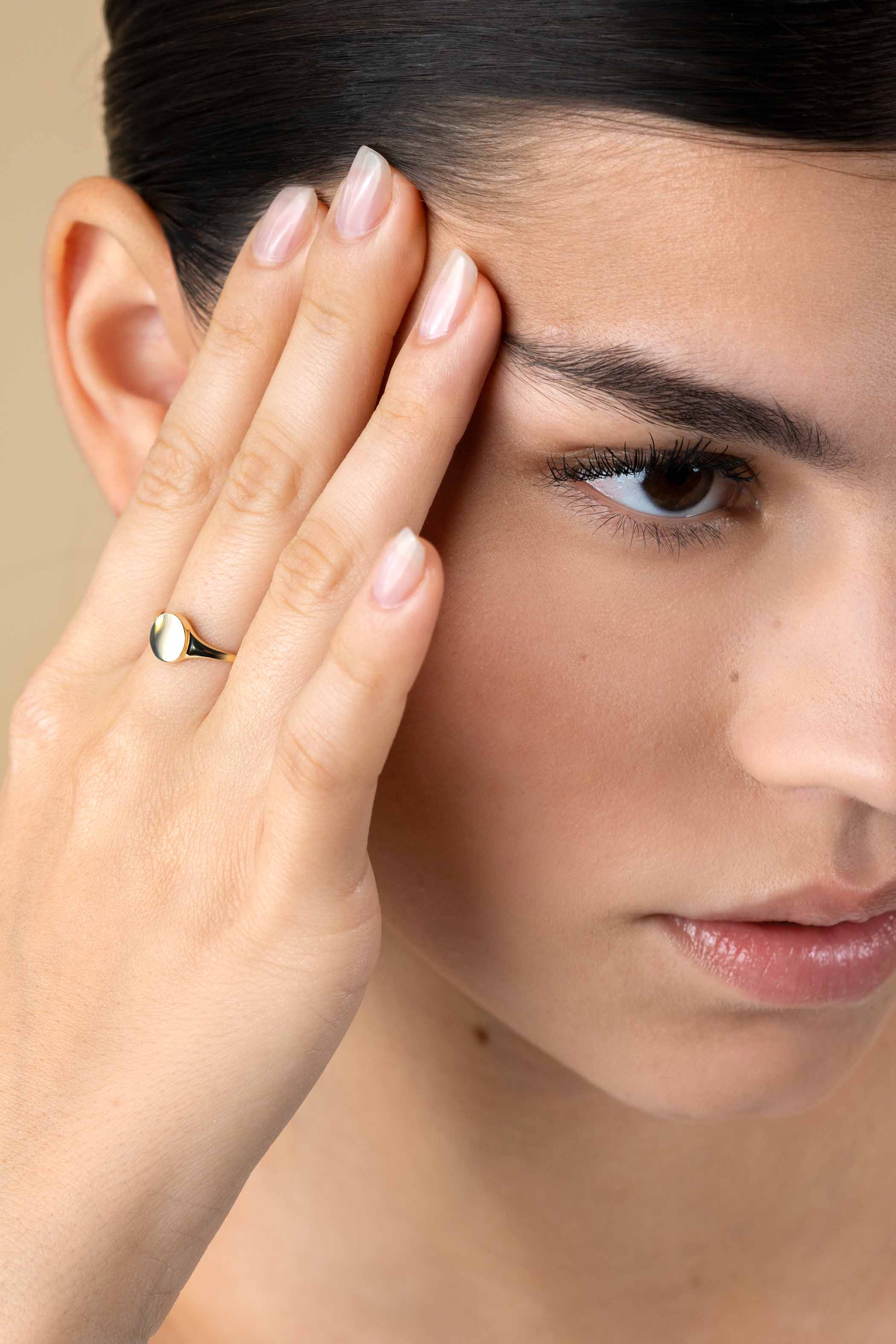 ZINZI GOLD zegelring rond maat 58