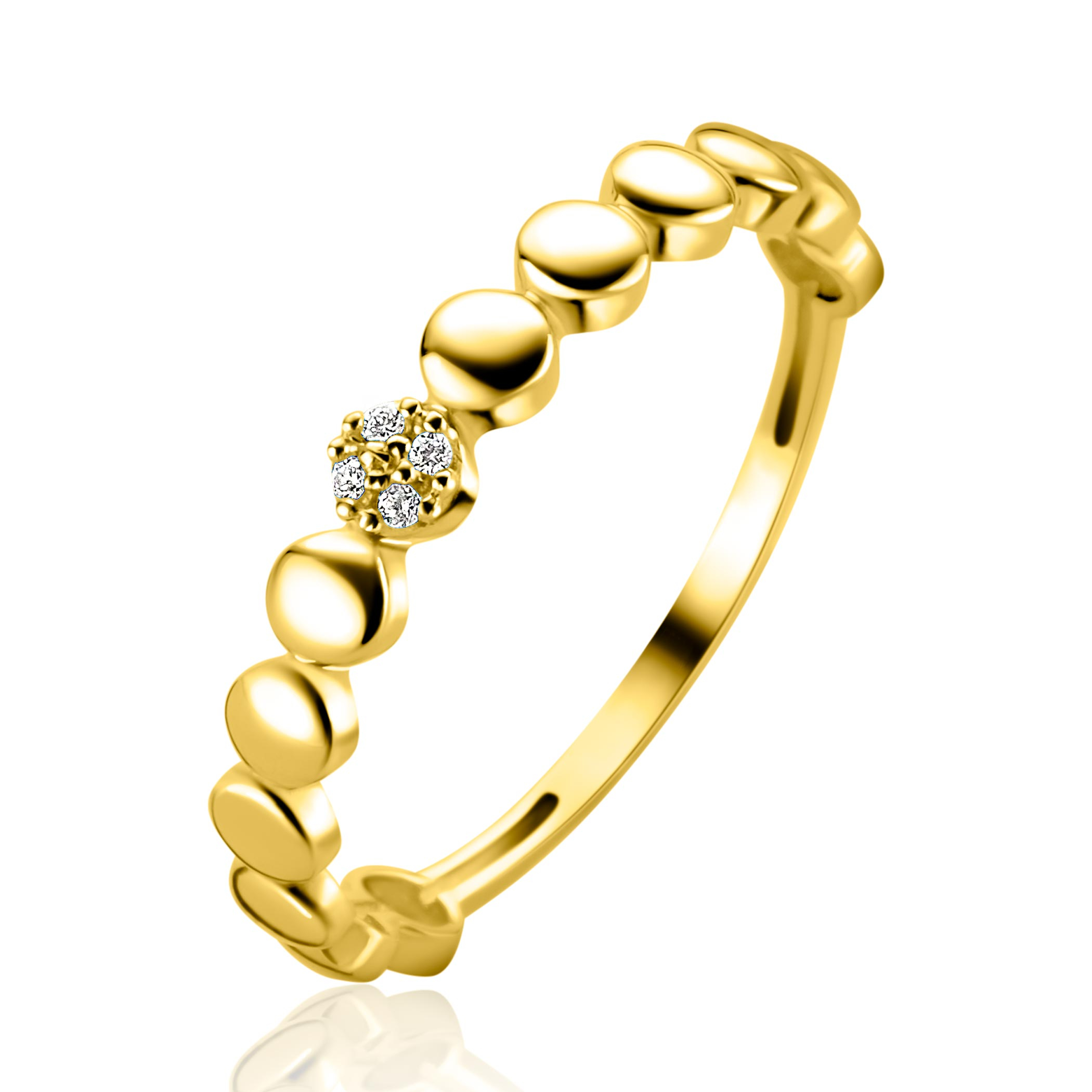 ZINZI GOLD ring rondjes midden met zirconia's mt52