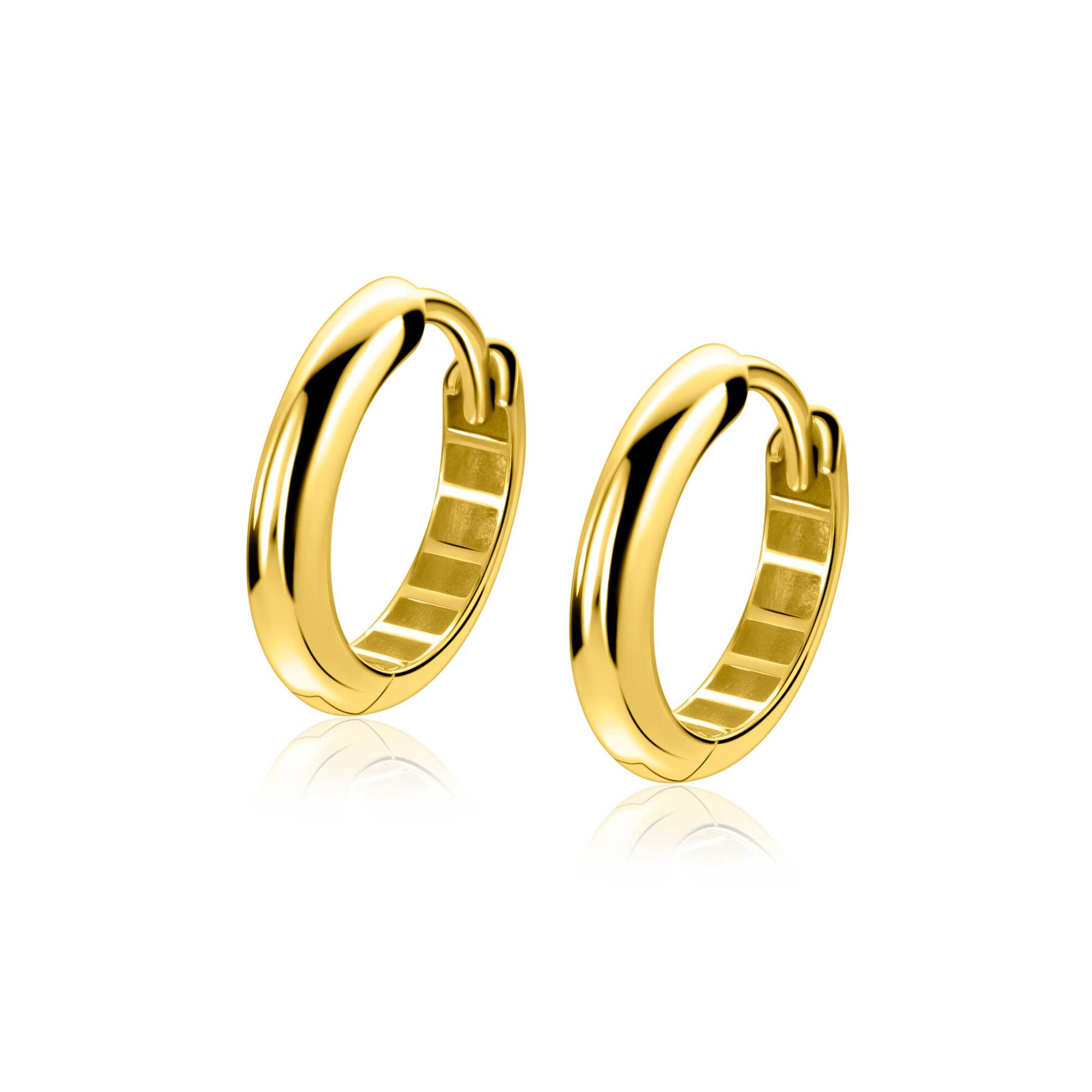 ZINZI GOLD klapcreolen half ronde buis 14.5x3mm