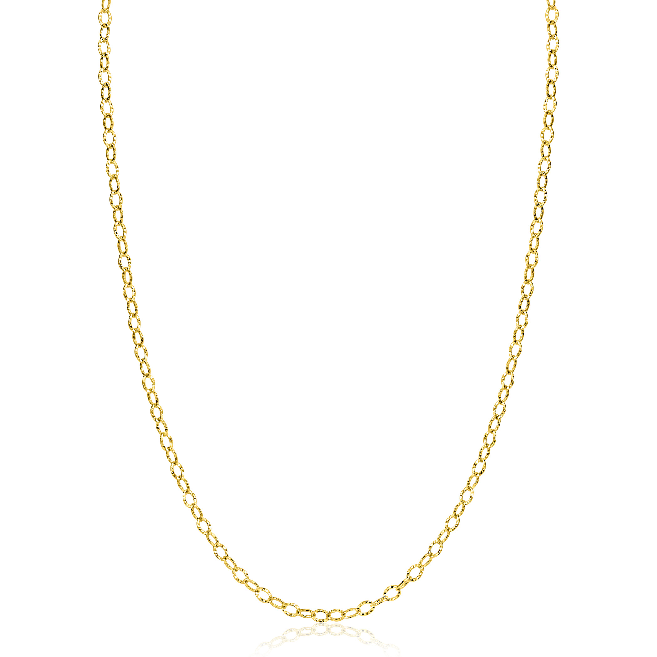 ZINZI GOLD collier ronde schakels gediamanteerd