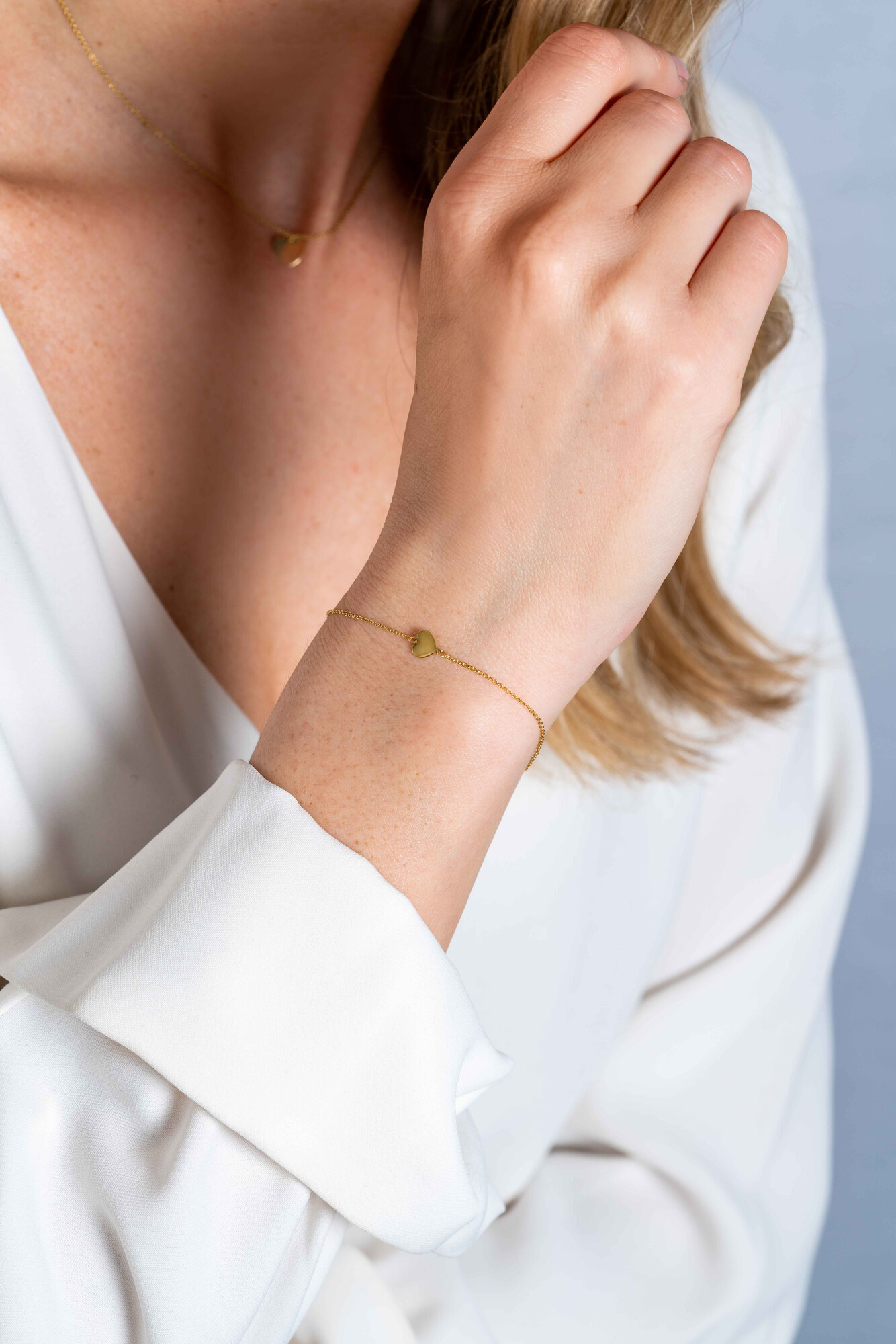 ZINZI GOLD armband met hartje ertussen