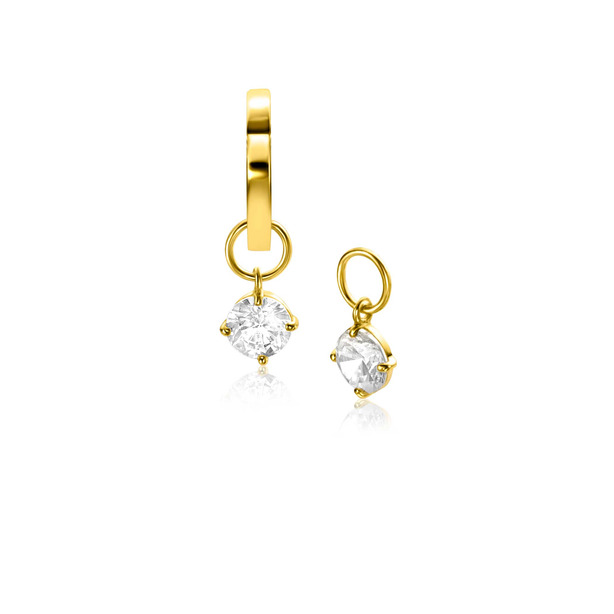 ZINZI GOLD oorbedels zirconia vierpoot chaton 5mm