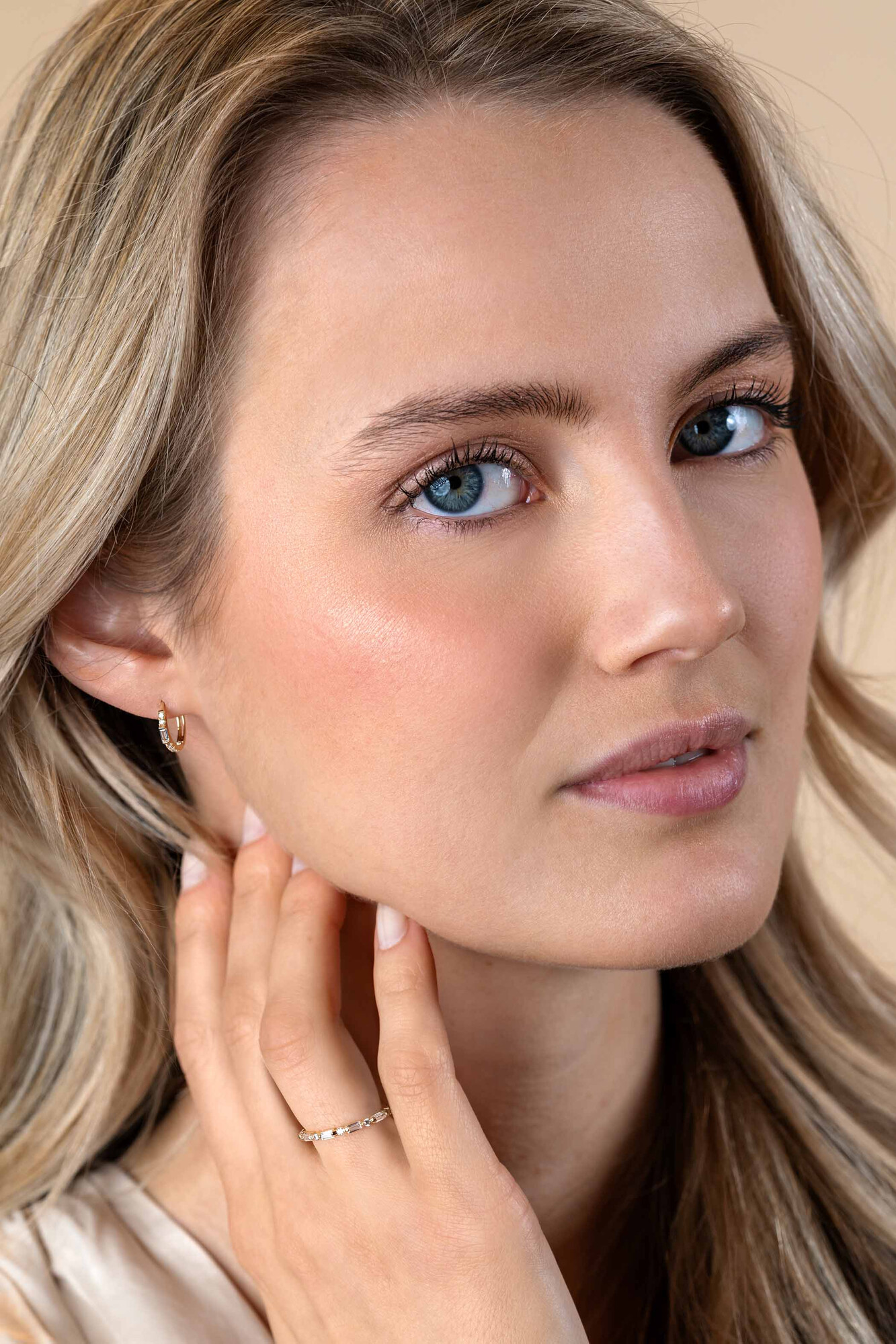 ZINZI GOLD creolen zirconia/baquette 13,5x1.5mm