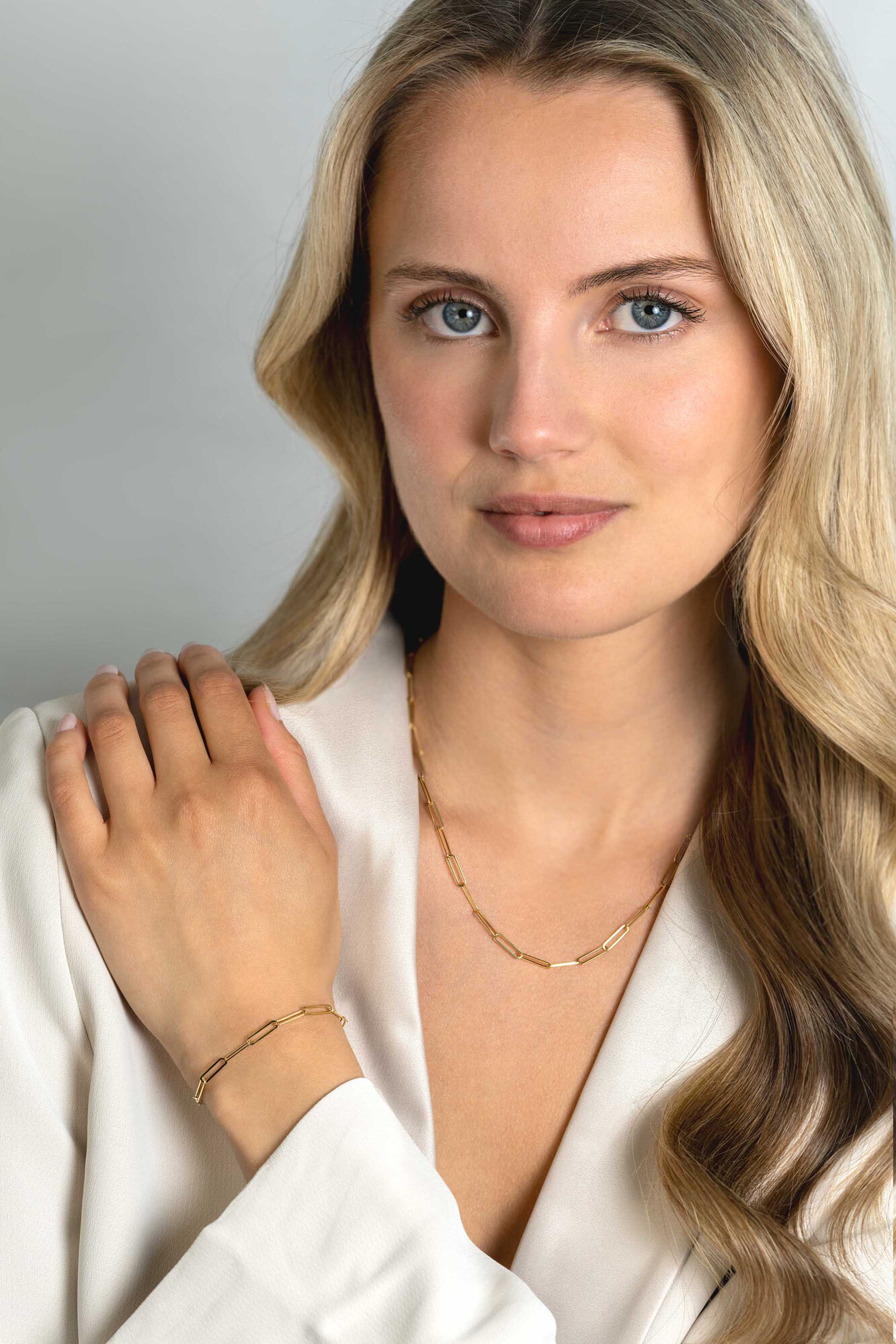 ZINZI GOLD armband paperclip schakels 3.1mm