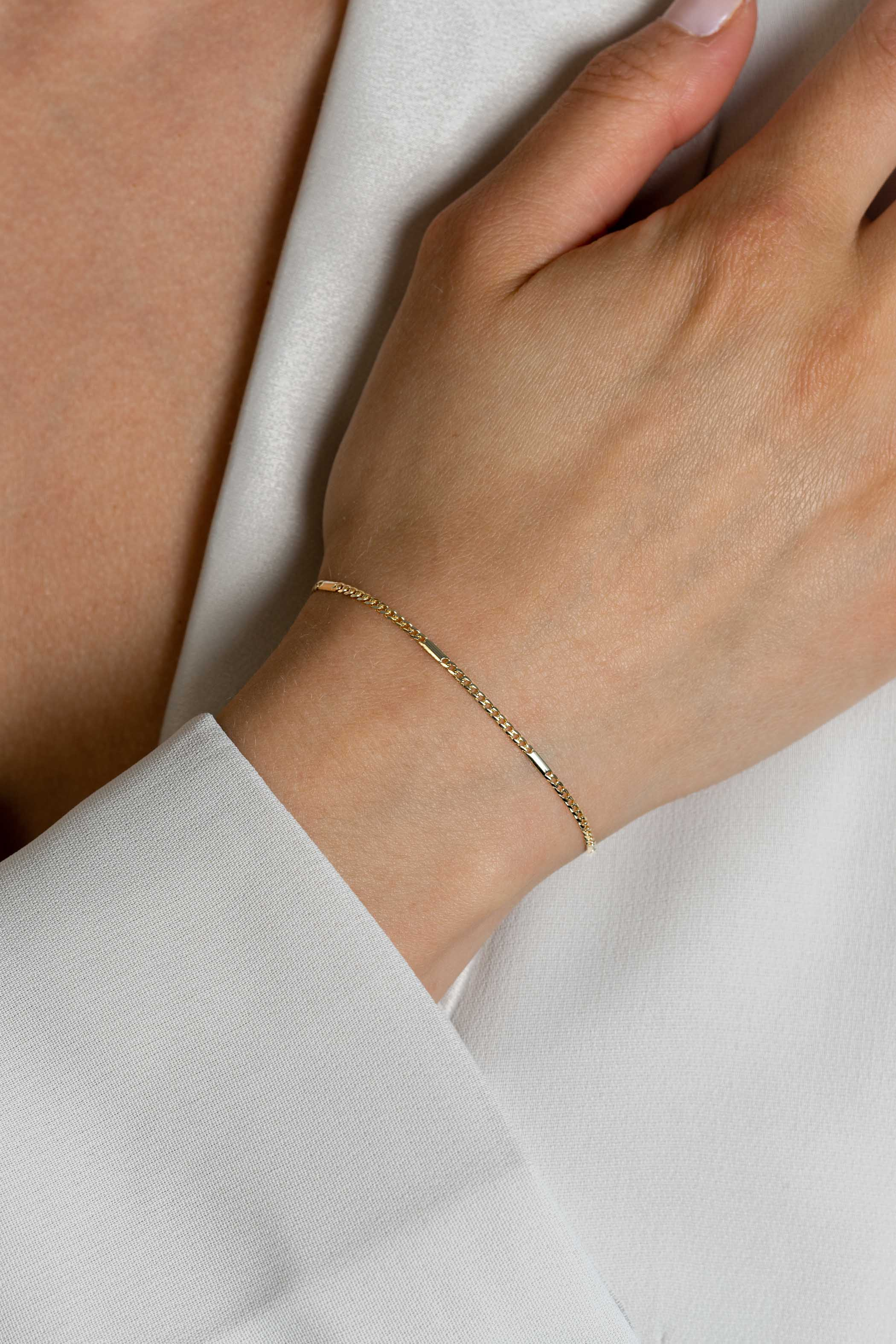 ZINZI GOLD armband gourmet met staafjes 17-19cm