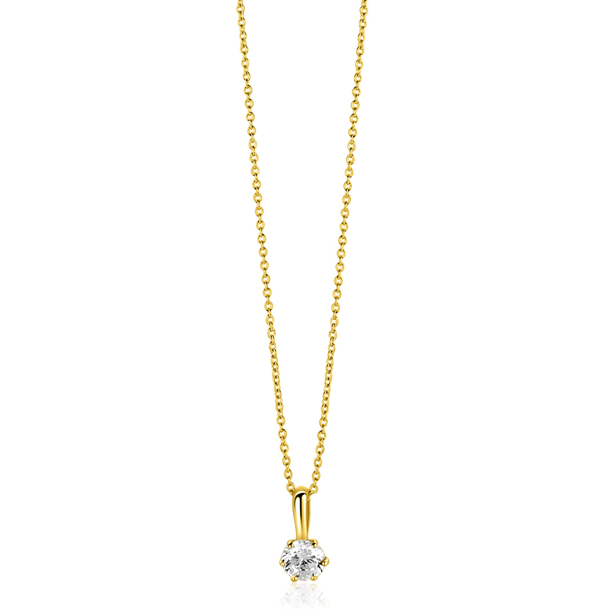 ZINZI GOLD hanger solitair zirconia 4.5mm