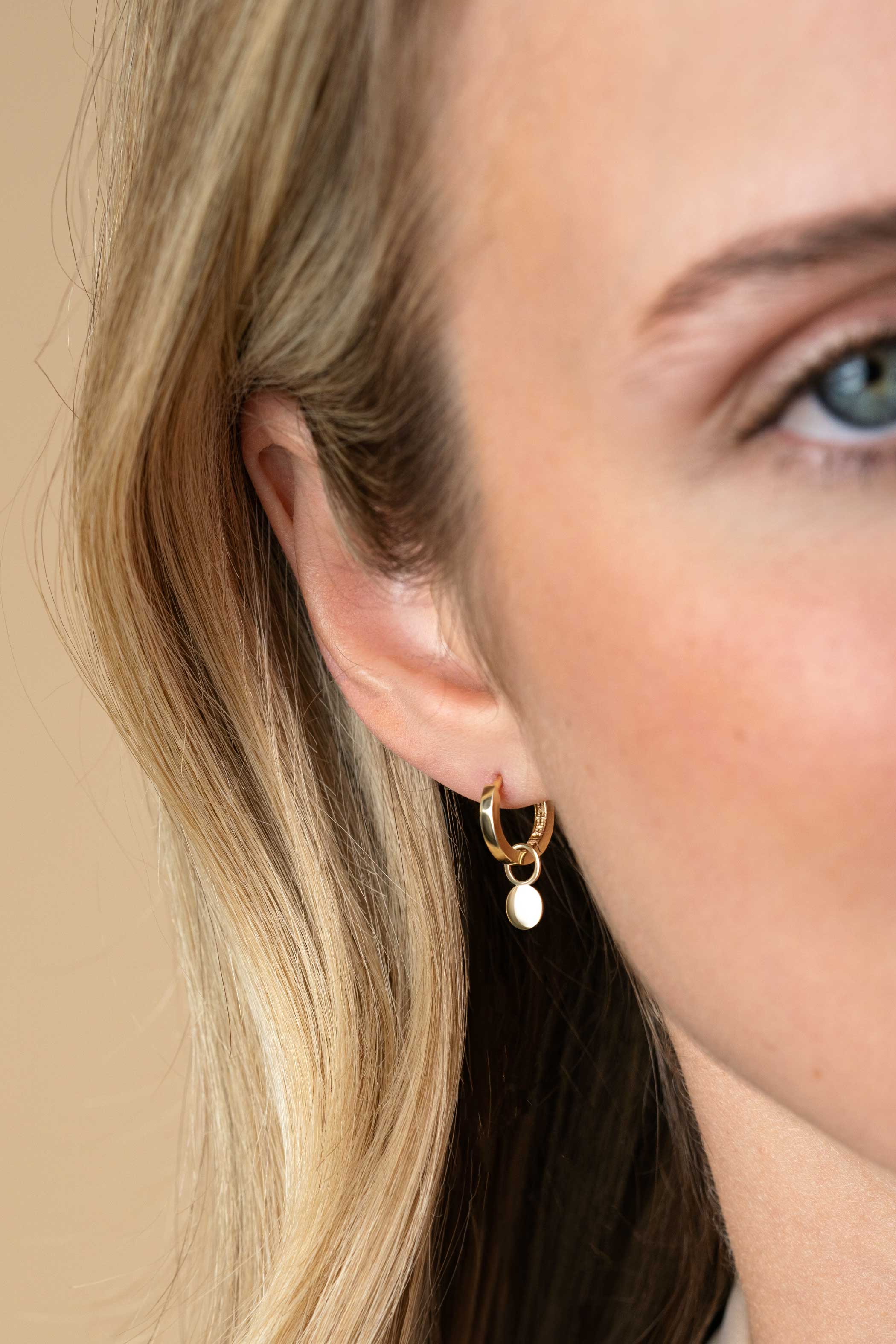 ZINZI GOLD oorbedels rond plaatje 5.3mm