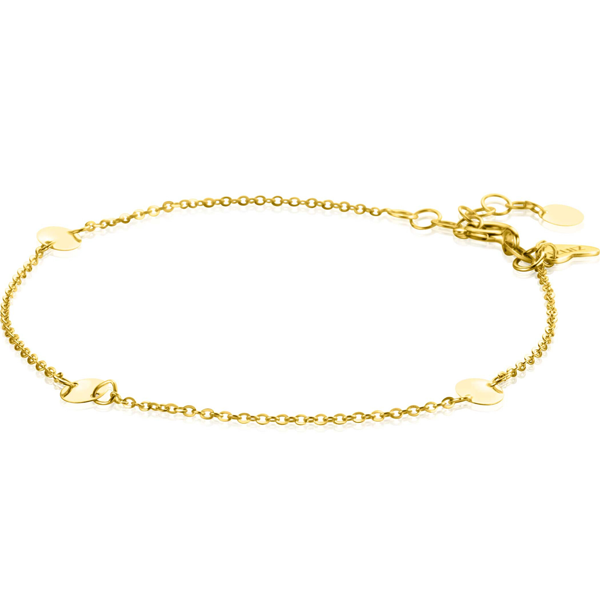 ZINZI GOLD armband met 3 ronde plaatjes