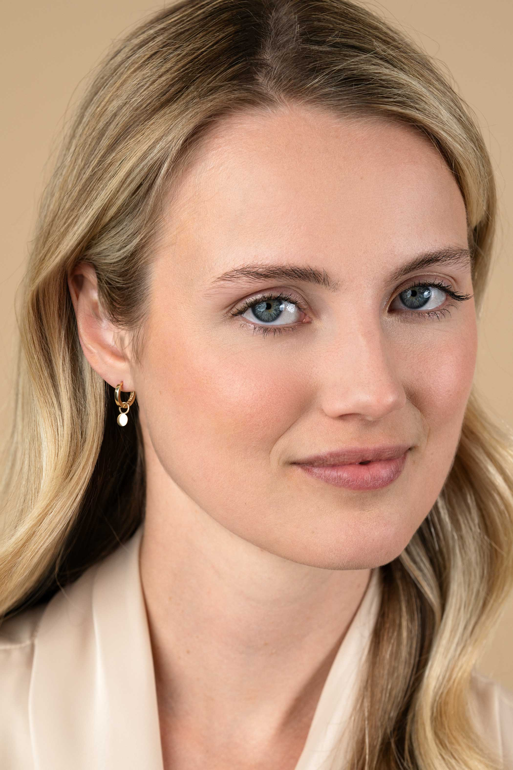 ZINZI GOLD oorbedels rond plaatje 5.3mm