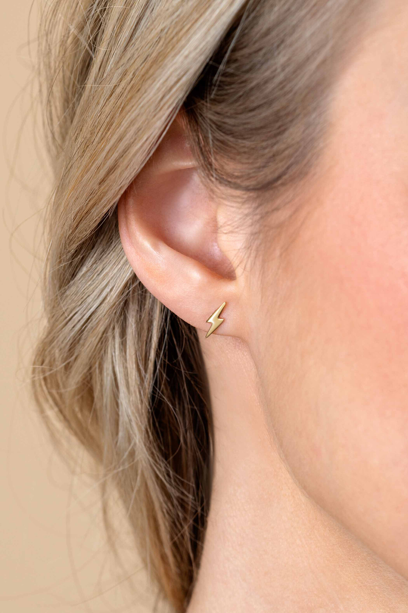 ZINZI GOLD oorknopjes bliksemschicht 10mm