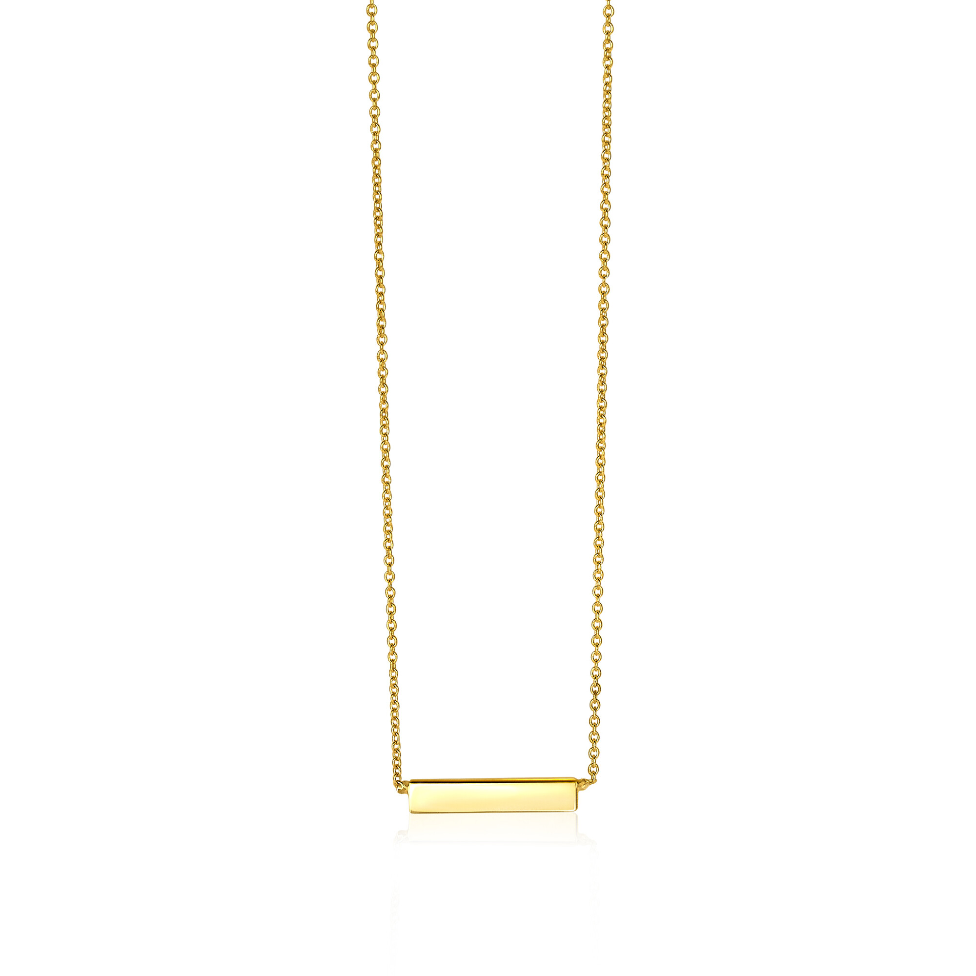 ZINZI Gold 14 Karat Goldkette Plättchen glatt 42cm ZGC176