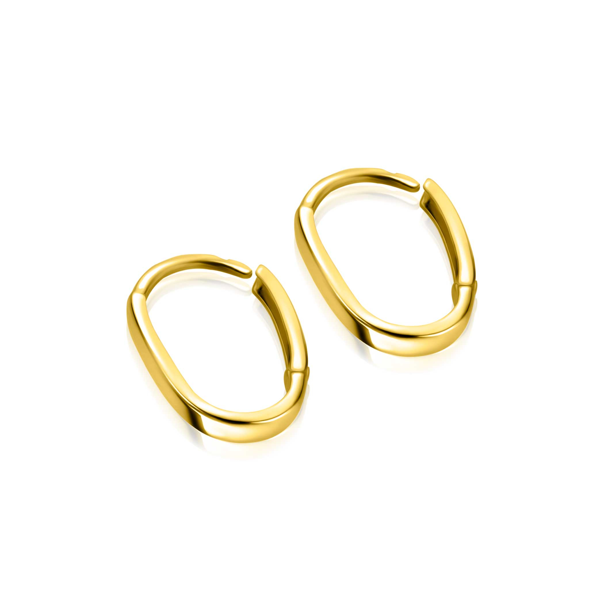 ZINZI GOLD klapcreolen ovaal 13x2mm