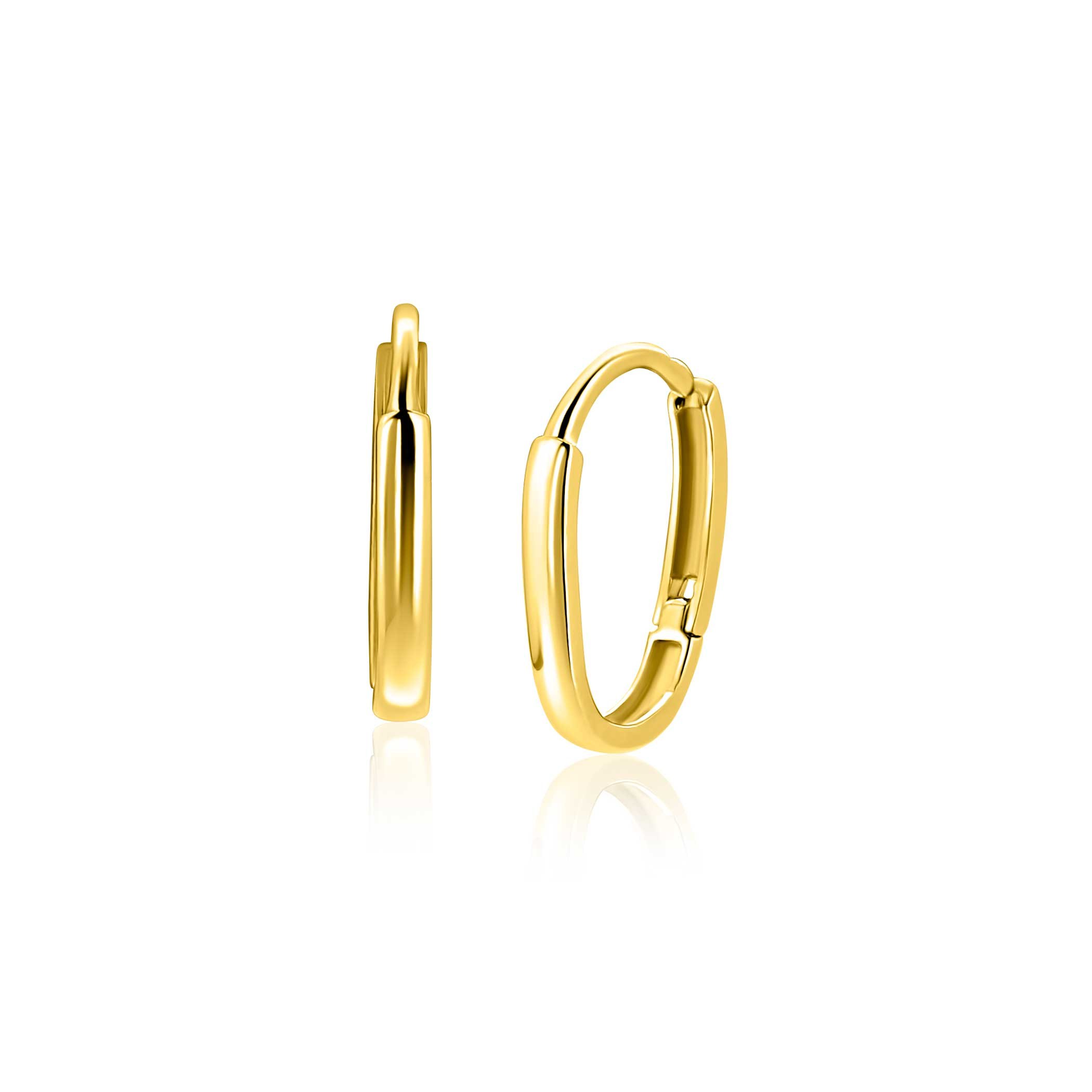 ZINZI GOLD klapcreolen ovaal 13x2mm