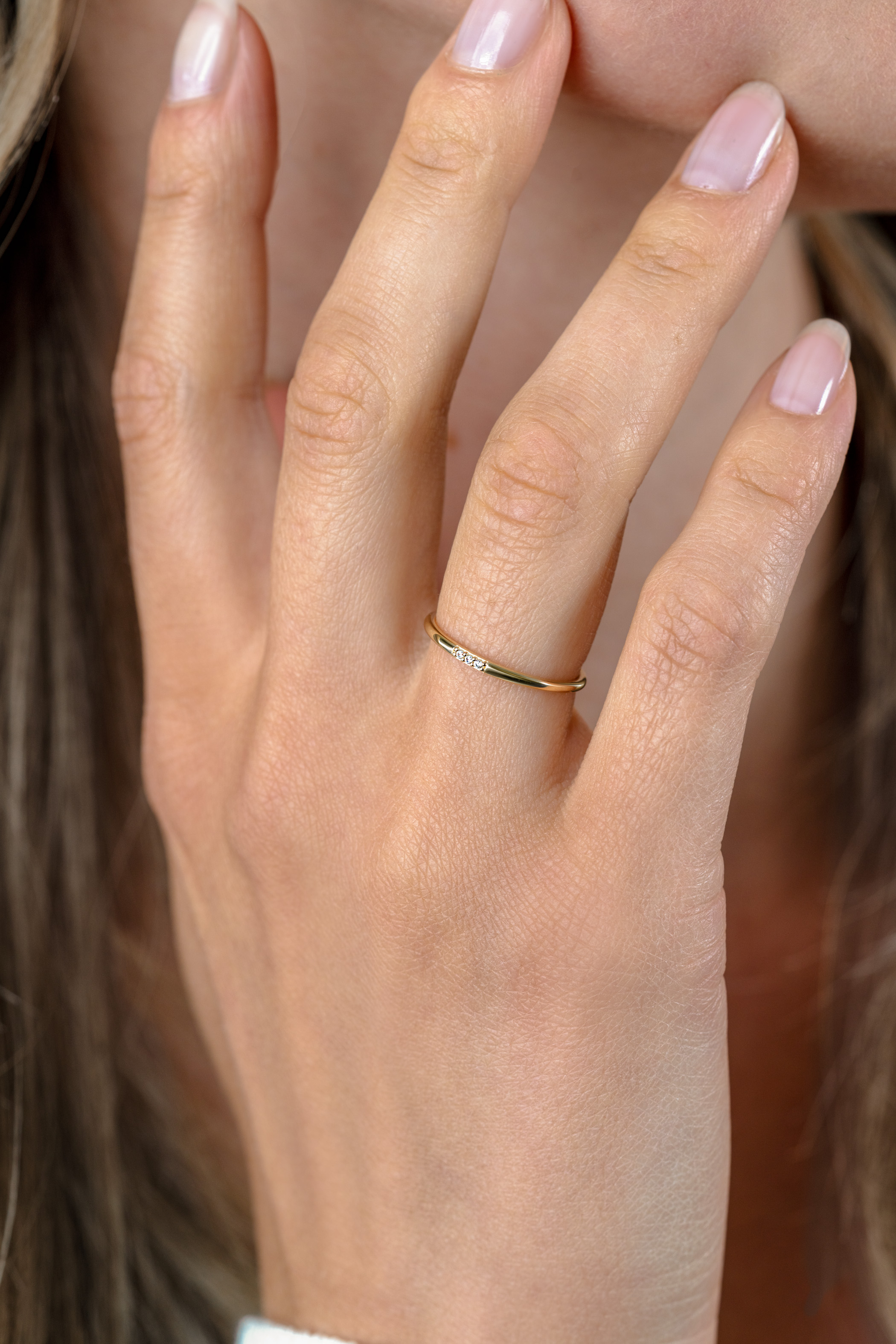 ZINZI GOLD rijring met 3 zirconia's mt.54