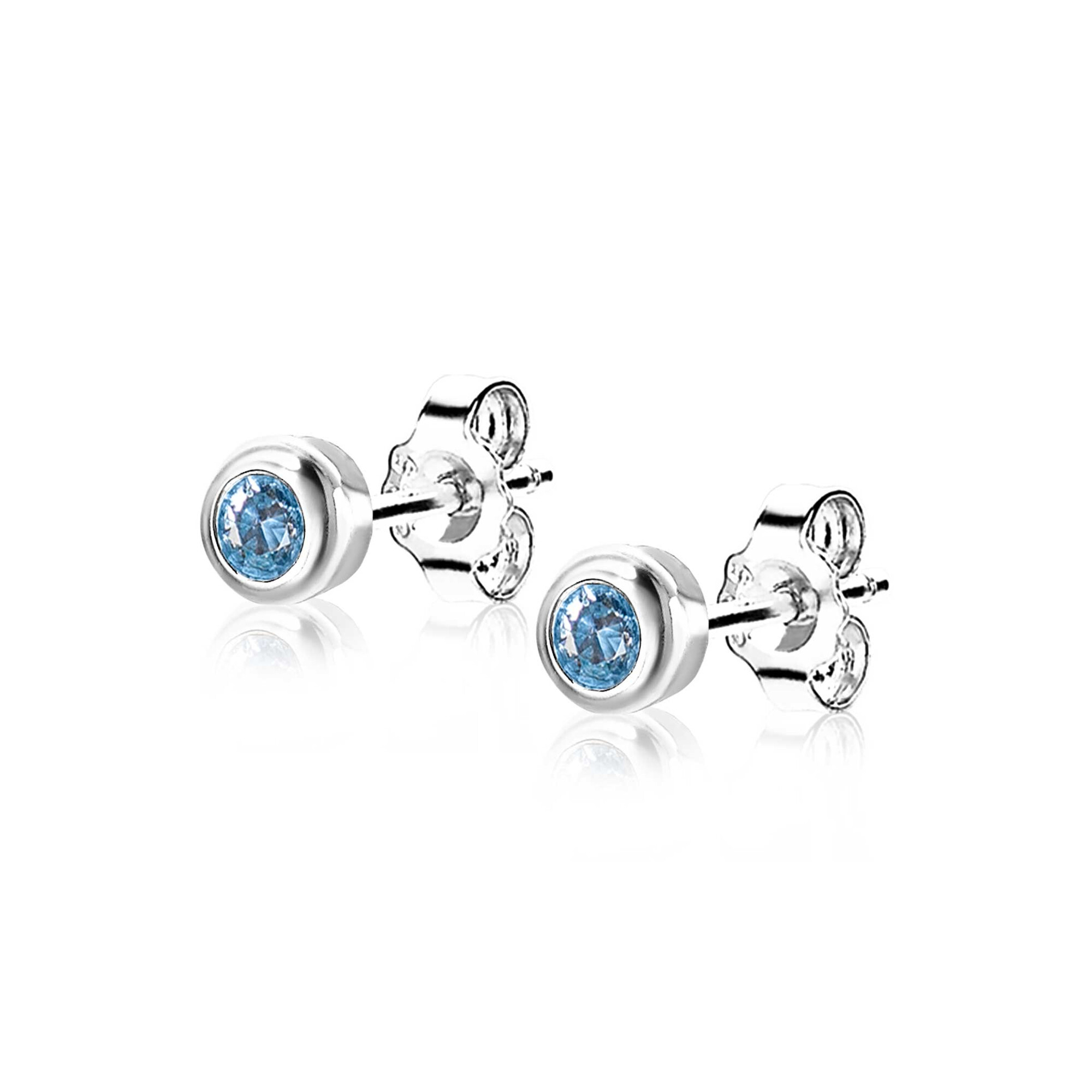 ZINZI zlv.oorknopjes birthstones topaas cz