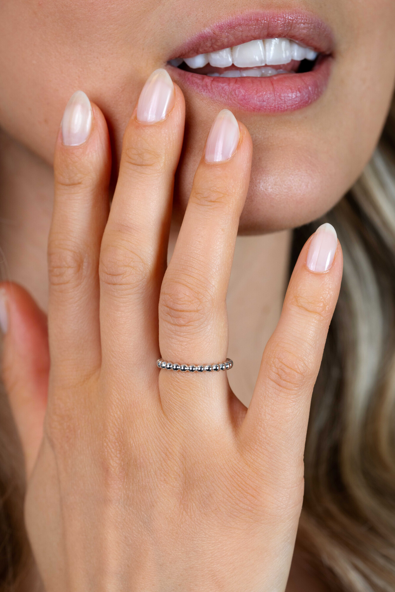ZINZI silberner Ring glatt Kugel ZIR923