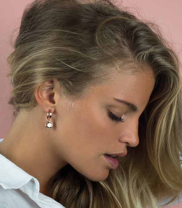 ZINZI silberne Ohrhänger rosé vergoldet champagner ZICH186CR