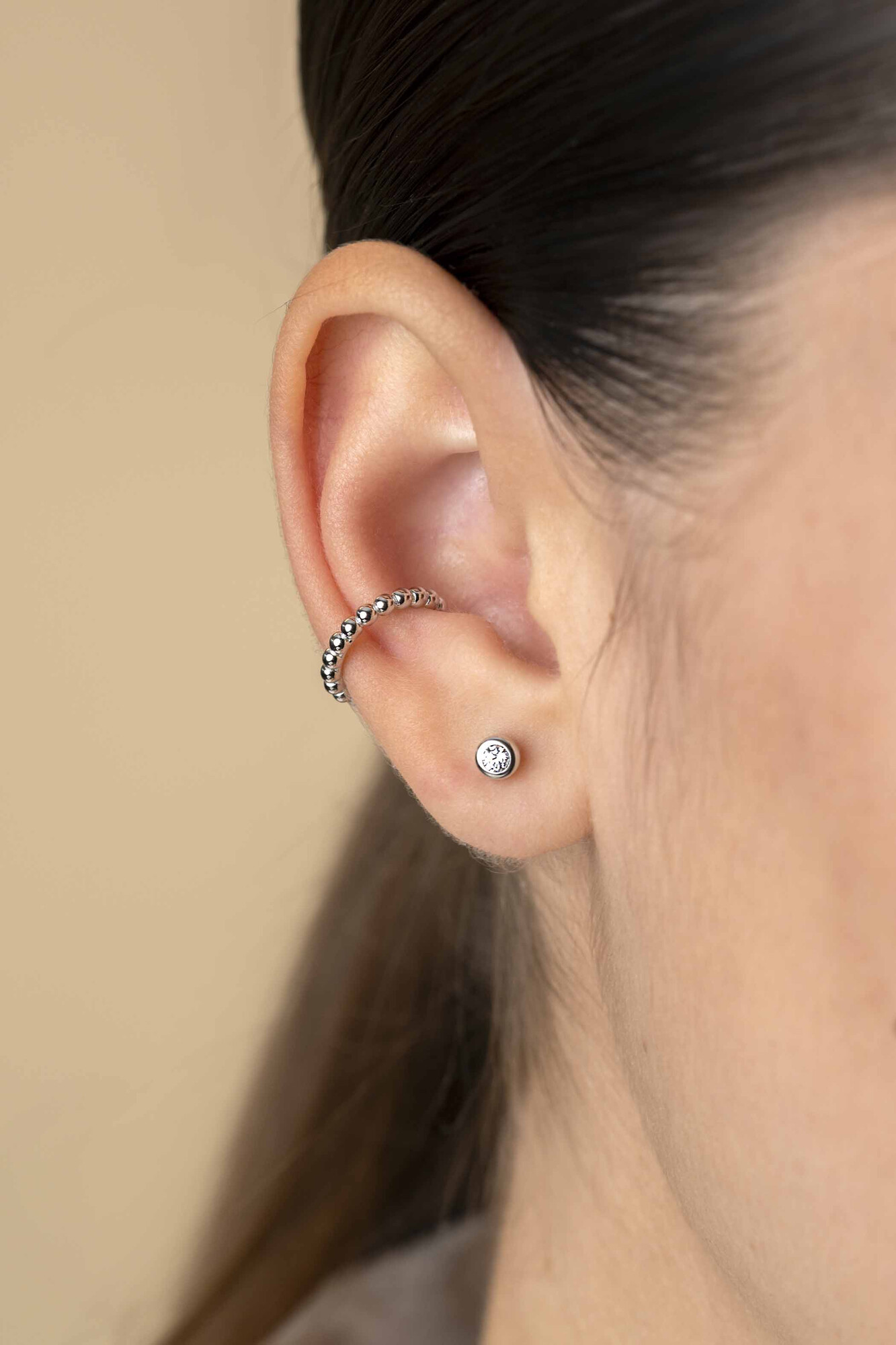 ZINZI zlv. earcuff bolletjes