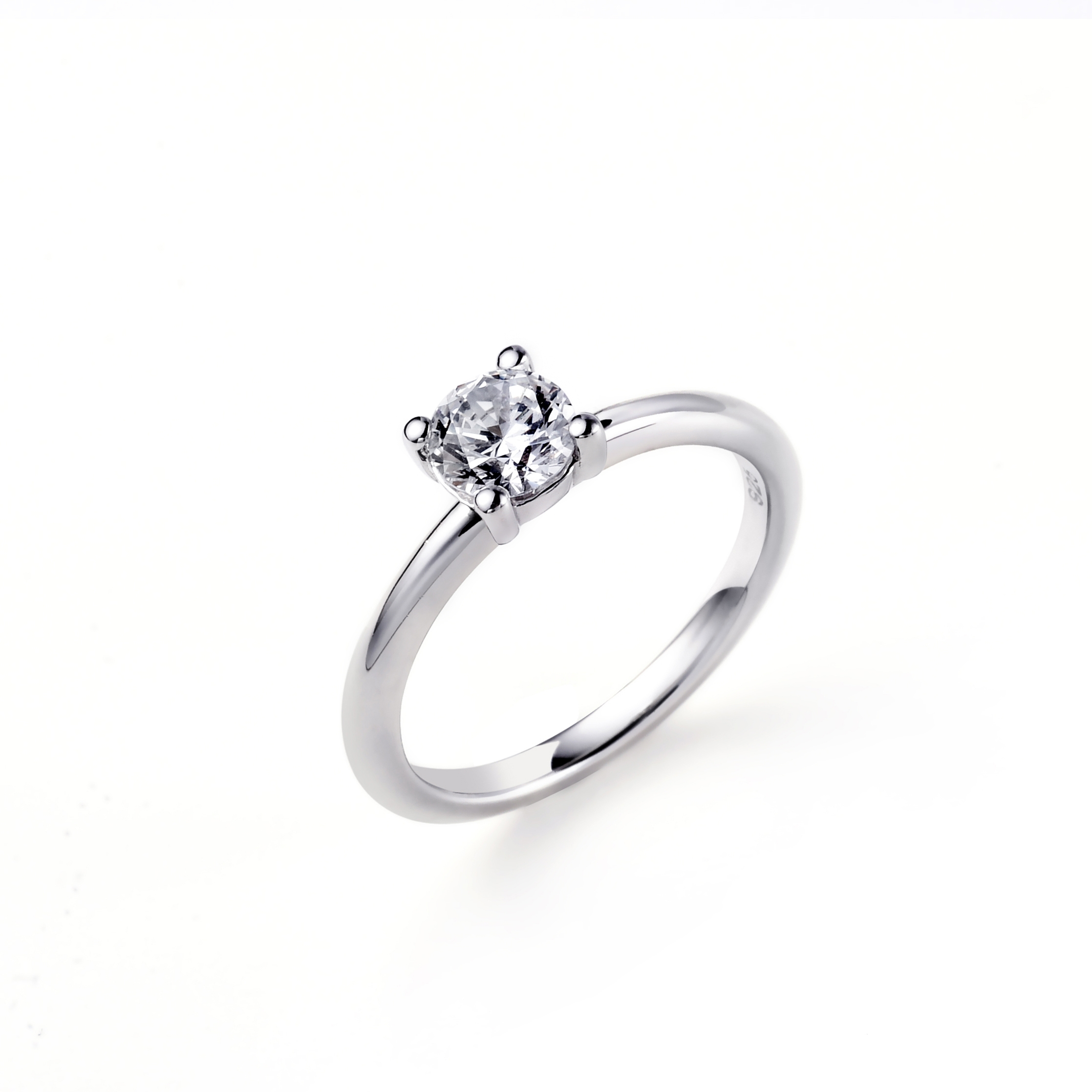 ZINZI silberner Ansteckring rund weiß  ZIR1300