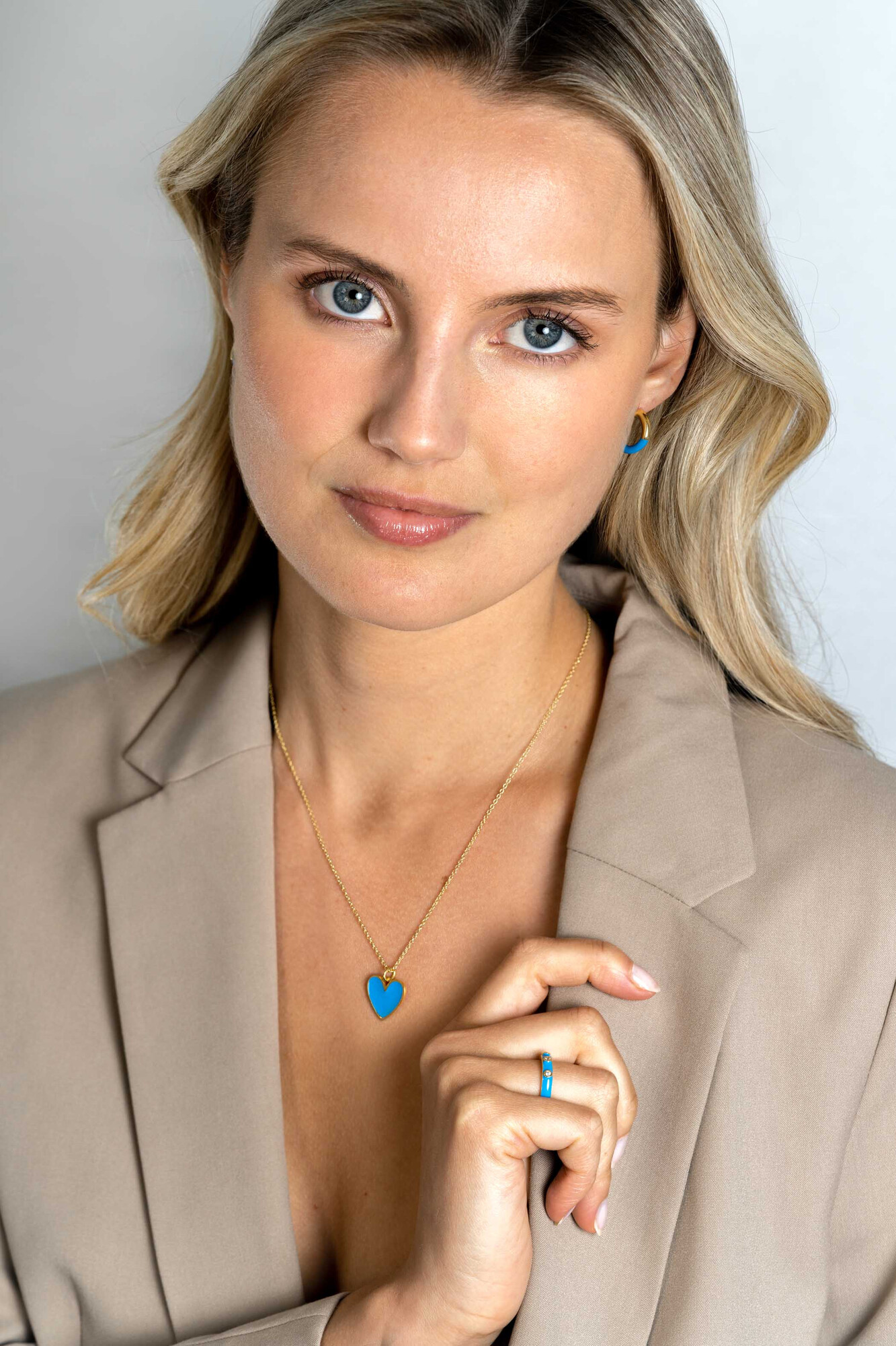 ZINZI zlv. aansch.ring blauw emaille zirc.3mm mt.62