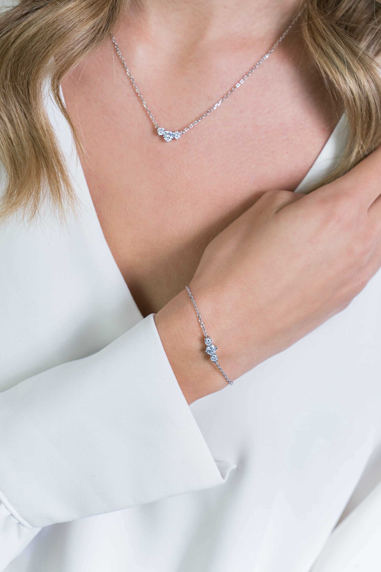 ZINZI silbernes Glieder Armband runde Zirkonias 18-20cm ZIA2136