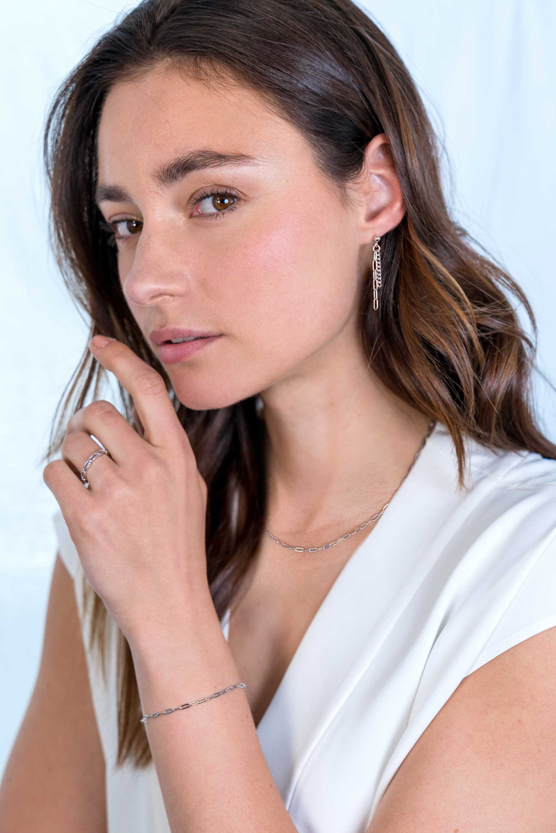 ZINZI silbernes Armband paperclip Glieder 2,5mm breit 17-20cm ZIA2150