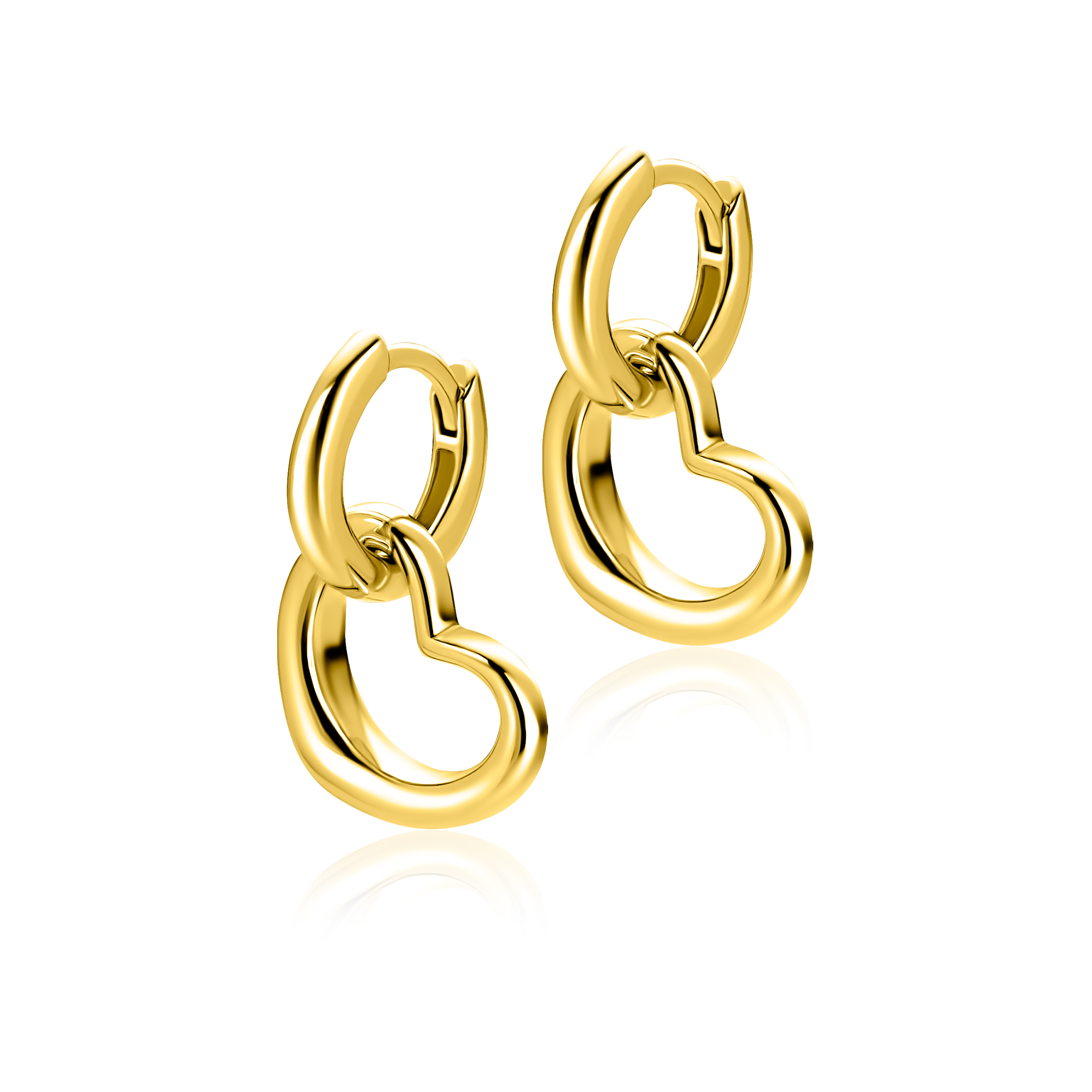 ZINZI zlv. oorbedels gg.verg. hart open bolle vorm