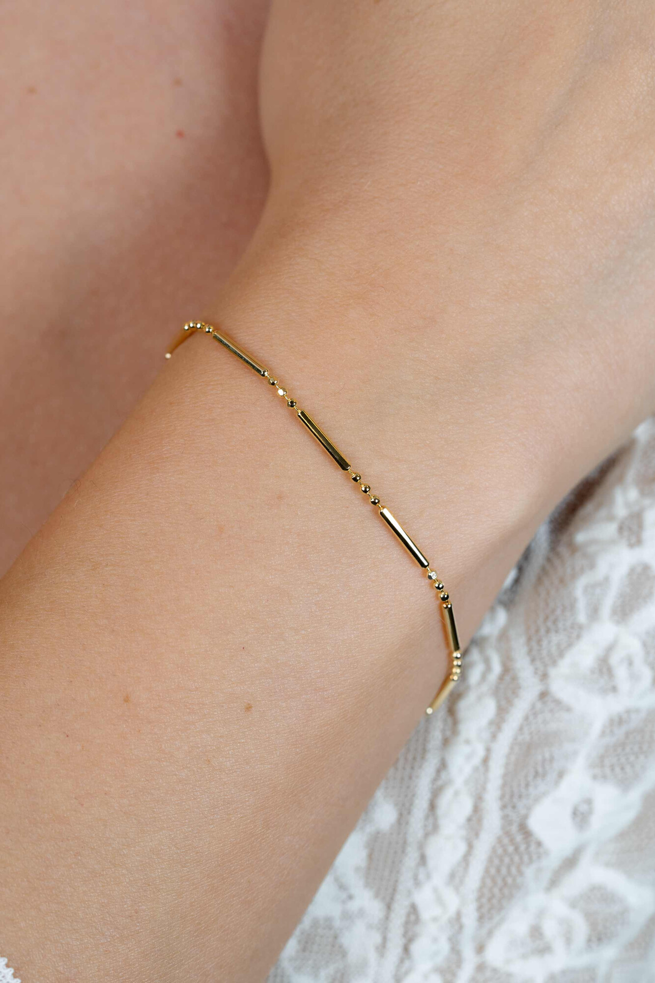 ZINZI silbernes Fantasie Armband 14K gelb vergoldet Stäbchen ZIA1452G