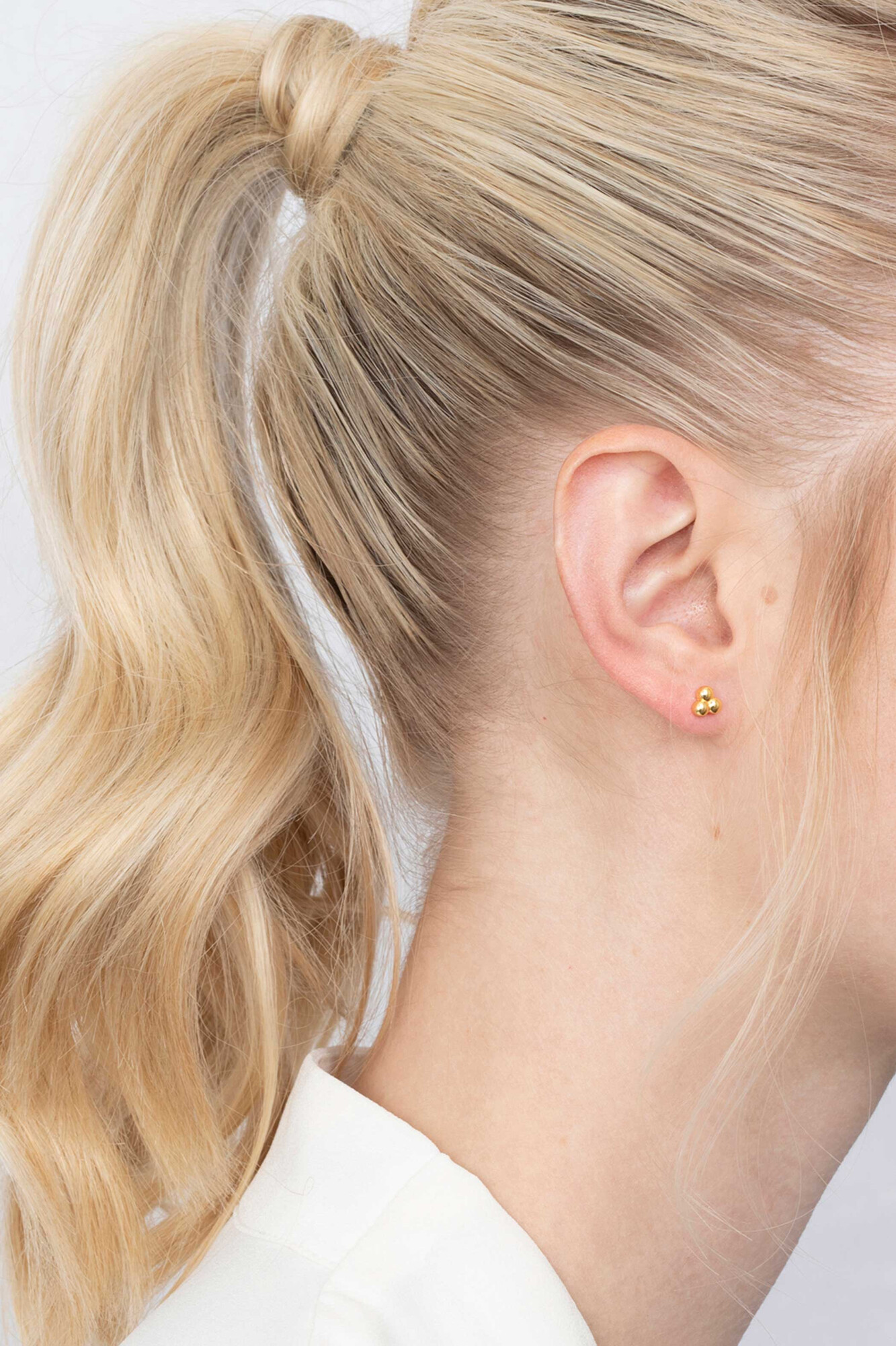 ZINZI silberne Ohrstecker gelbvergoldet 3x Kugel glatt 5,5mm ZIO1588G